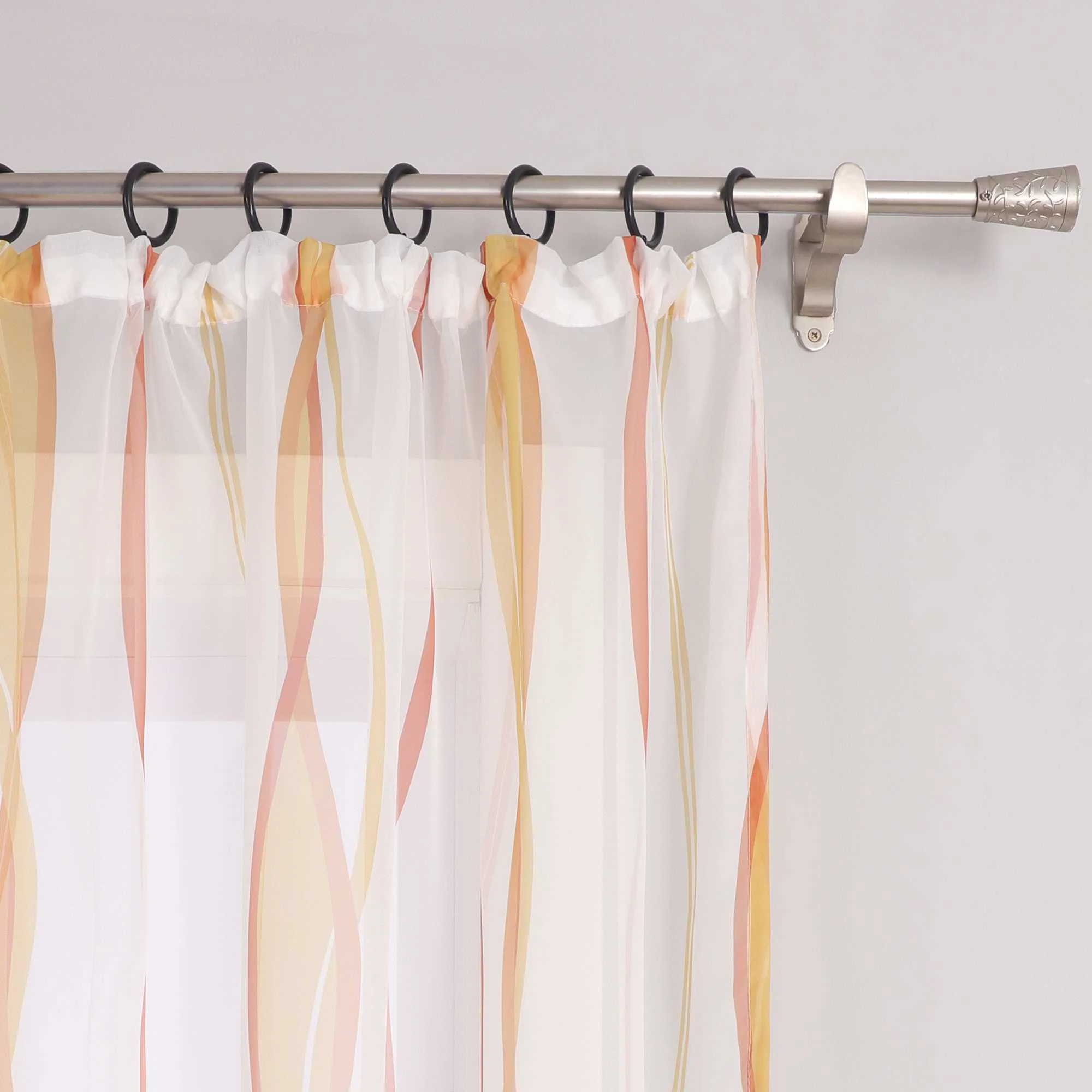 Vorhang Kräuselband aus Polyester mit bunten Wellenmustern tranparent 1 stück