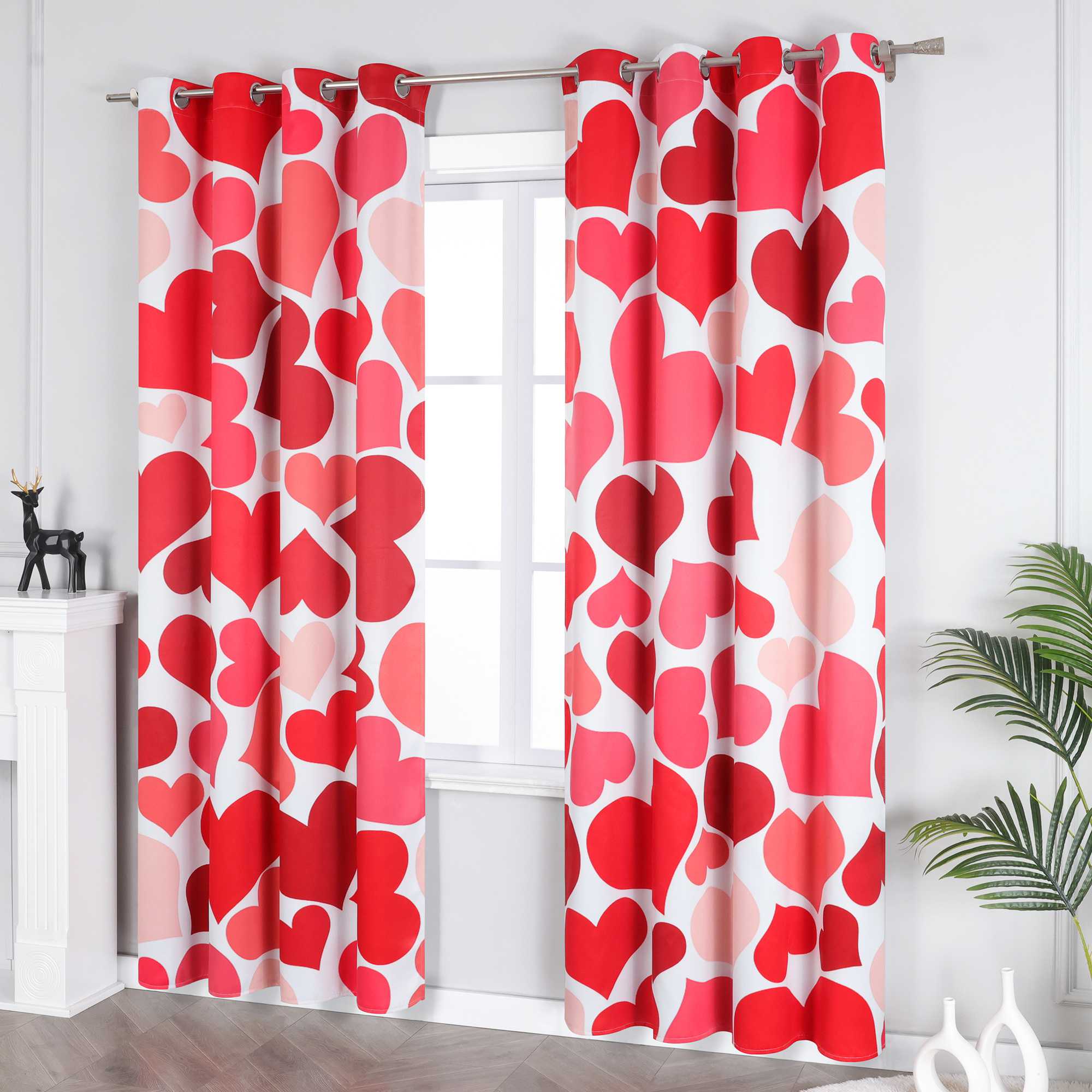 Verdunkelungsvorhang zum Valentinstag Mit Herzdesign