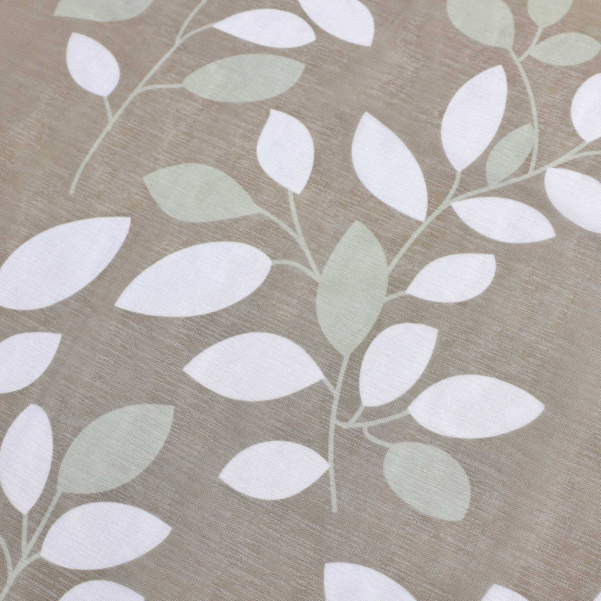 Halbtransparente Schiebegardinen Klettbandschal mit braunem Blättermuster Lichtdurchlässig 2er Set