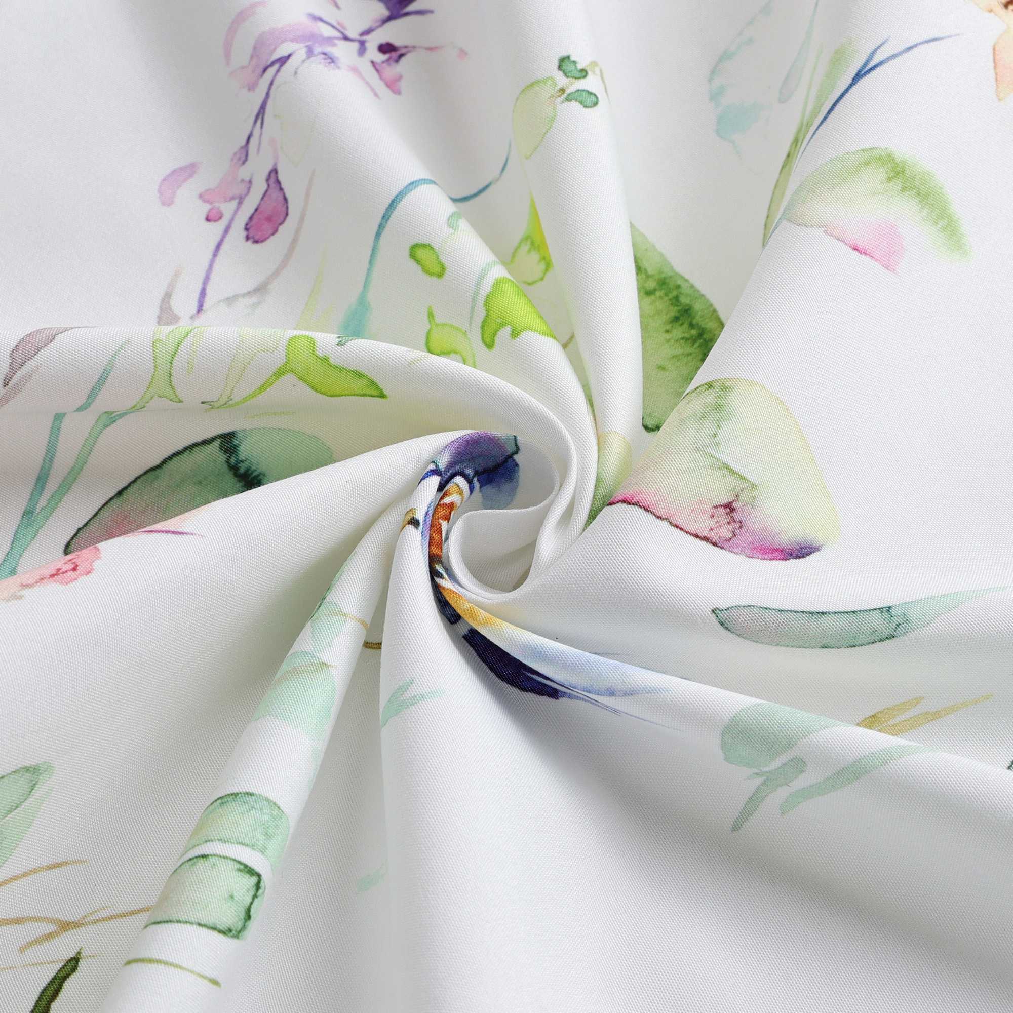 Scheibengardine Bistrogardine aus Polyester mit bunten Blumenmustern und Schleifen 1 stück