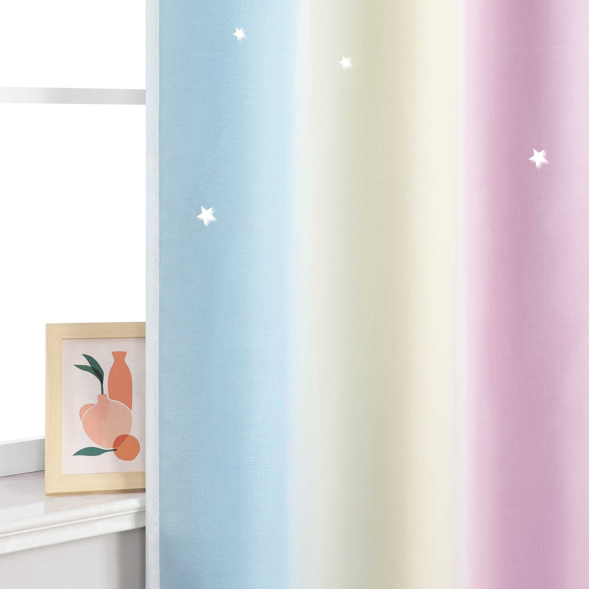 2-in-1 Vorhang Kinderzimmer mit Sternen 1 stück