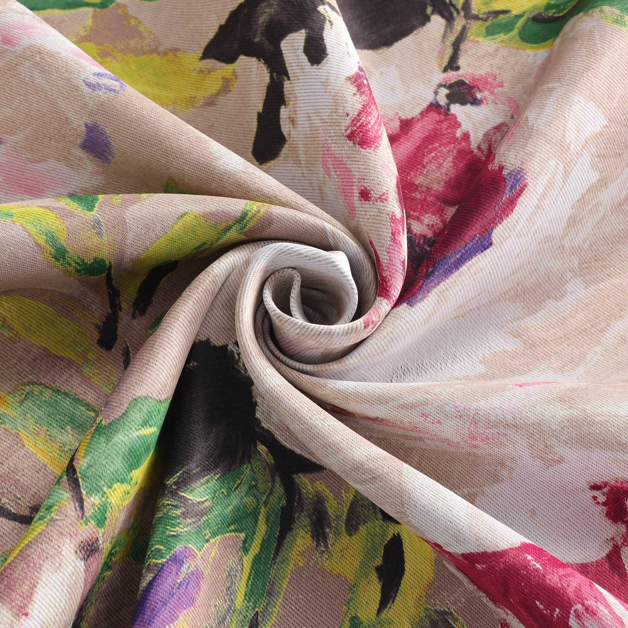 Verdunkelungsvorhänge Blickdichte Gardinen mit Ösen Thermovorhang mit Ölgemälde-Pfingstrosen Schlafzimmer Wohnzimmer 1 Stück