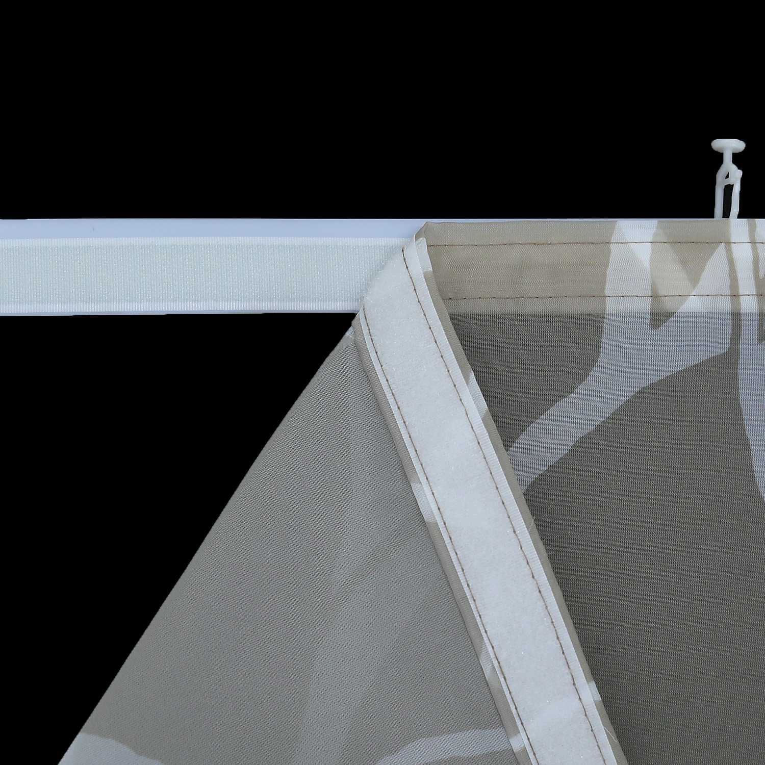 Halbtransparente Schiebegardinen Klettbandschal mit Zweigmuster Lichtdurchlässig 2 er Set