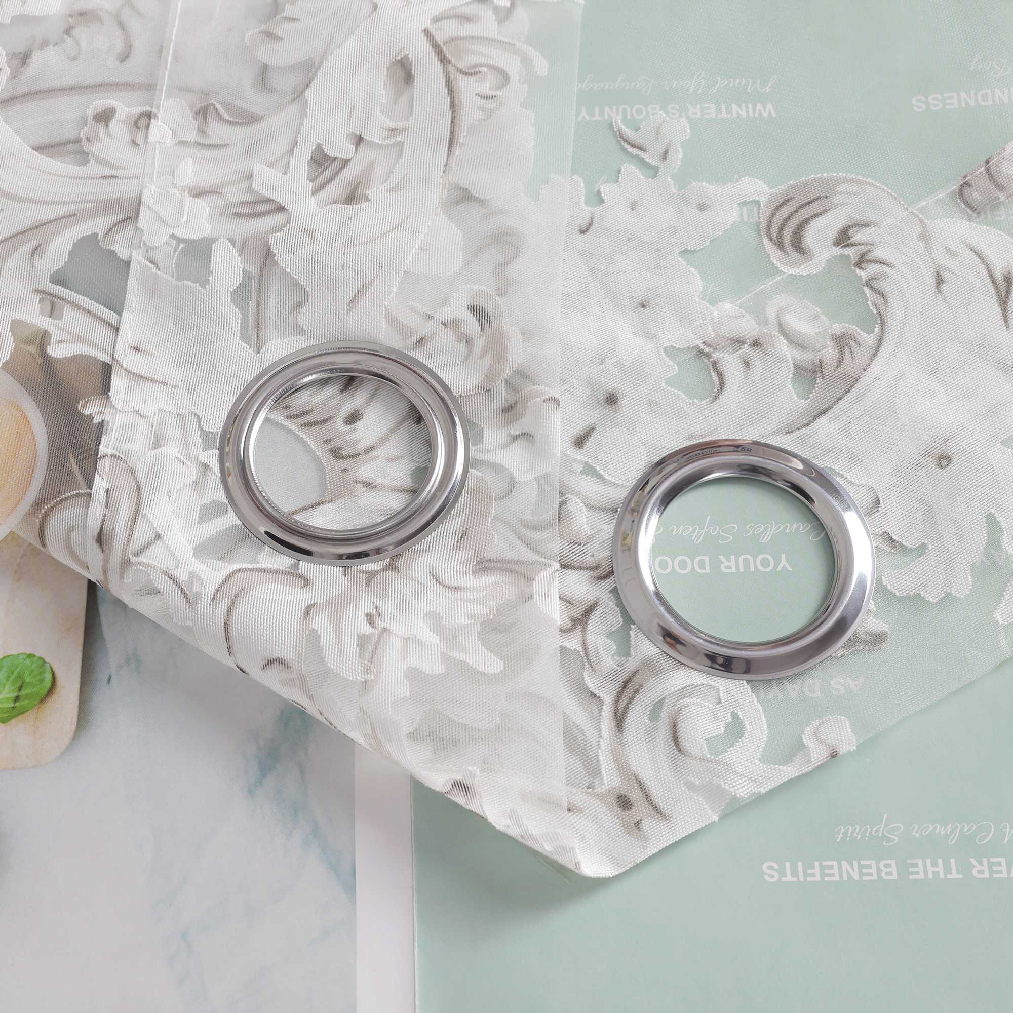 Eleganter Ösenschal mit Phönixblütenmuster | Transparente Voile Gardine für Schlafzimmer und Wohnzimmer