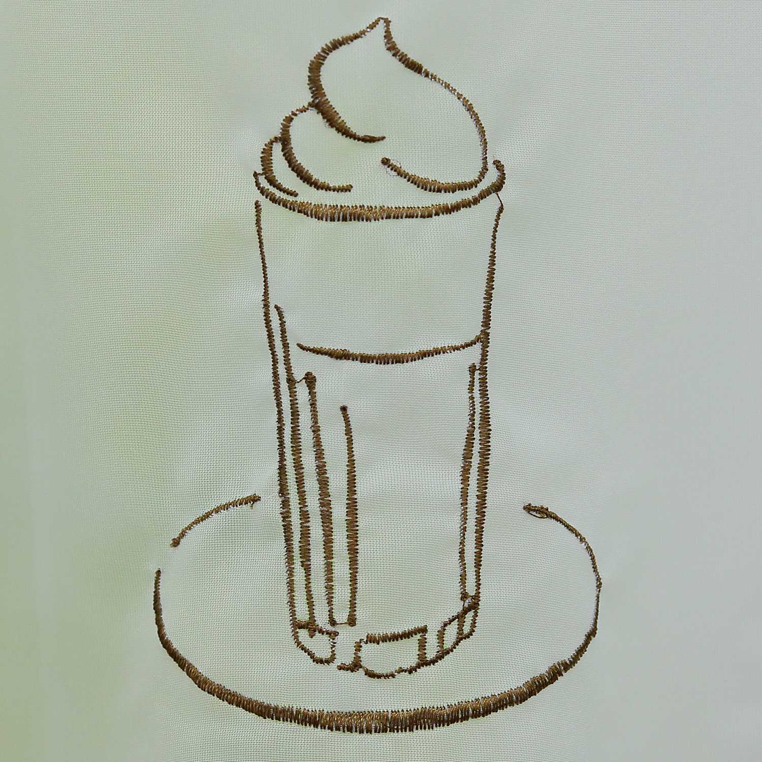 Scheibengardine Kurze Schlaufengardine mit Blumenmuster transparent lichtdurchlässig 1 Stück