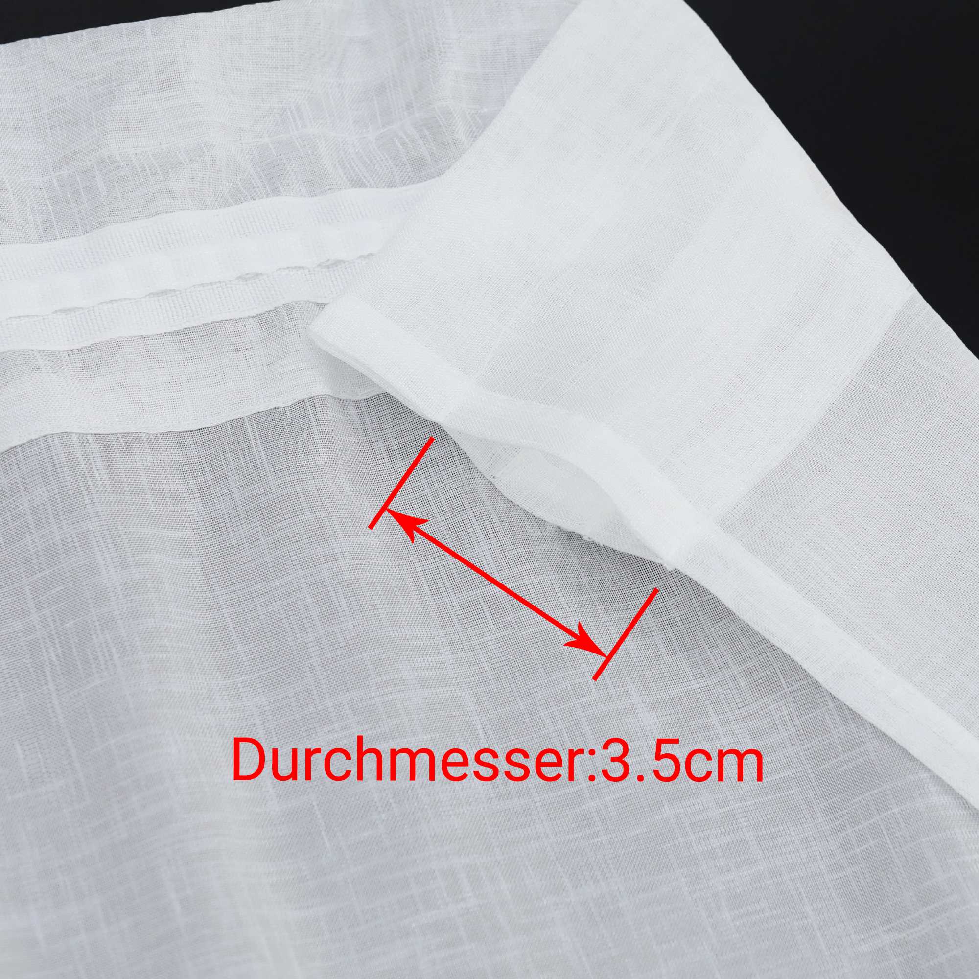 Scheibengardine 2er Set Bistrogardinen durch Tunnelzug Kurzgardinen Leinen Halbtransparent