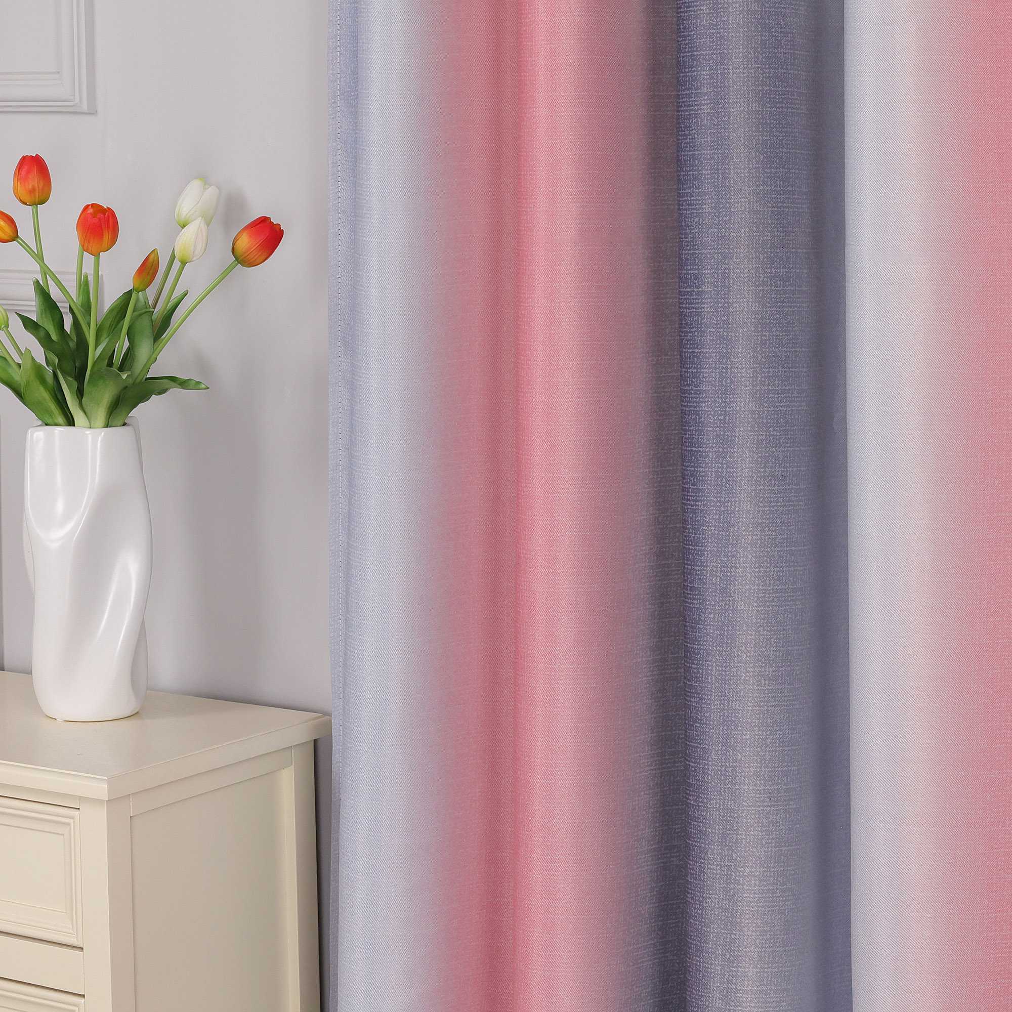 Verdunkelungsvorhang Blickdichte Gardinen  Schlafzimmer Wohnzimmer durch Tunnelzug Farbverlauf 1 Stück