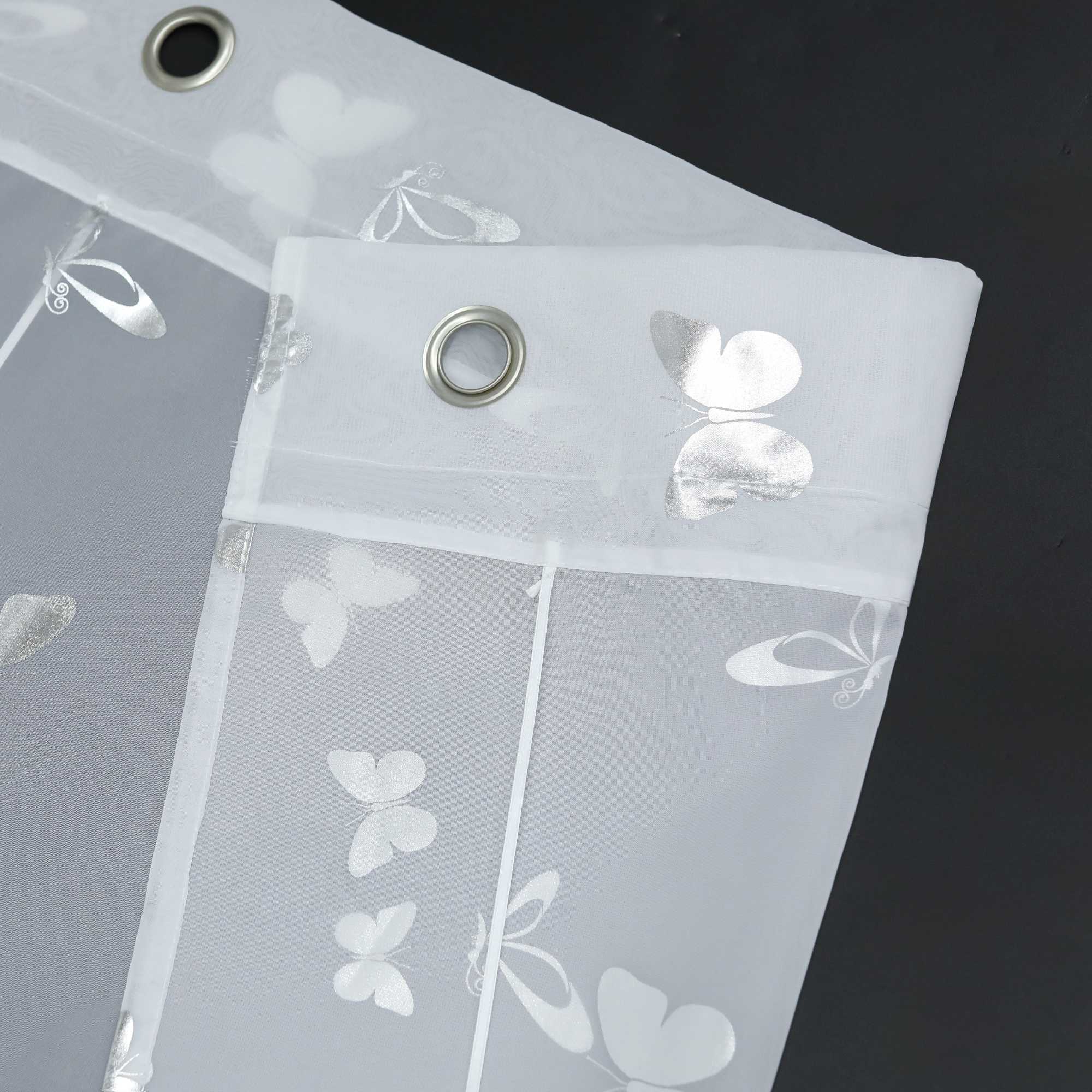 Raffrollo mit V-Haken Raffgardine mit leuchtendem Schmetterlingsmuster 1 stück