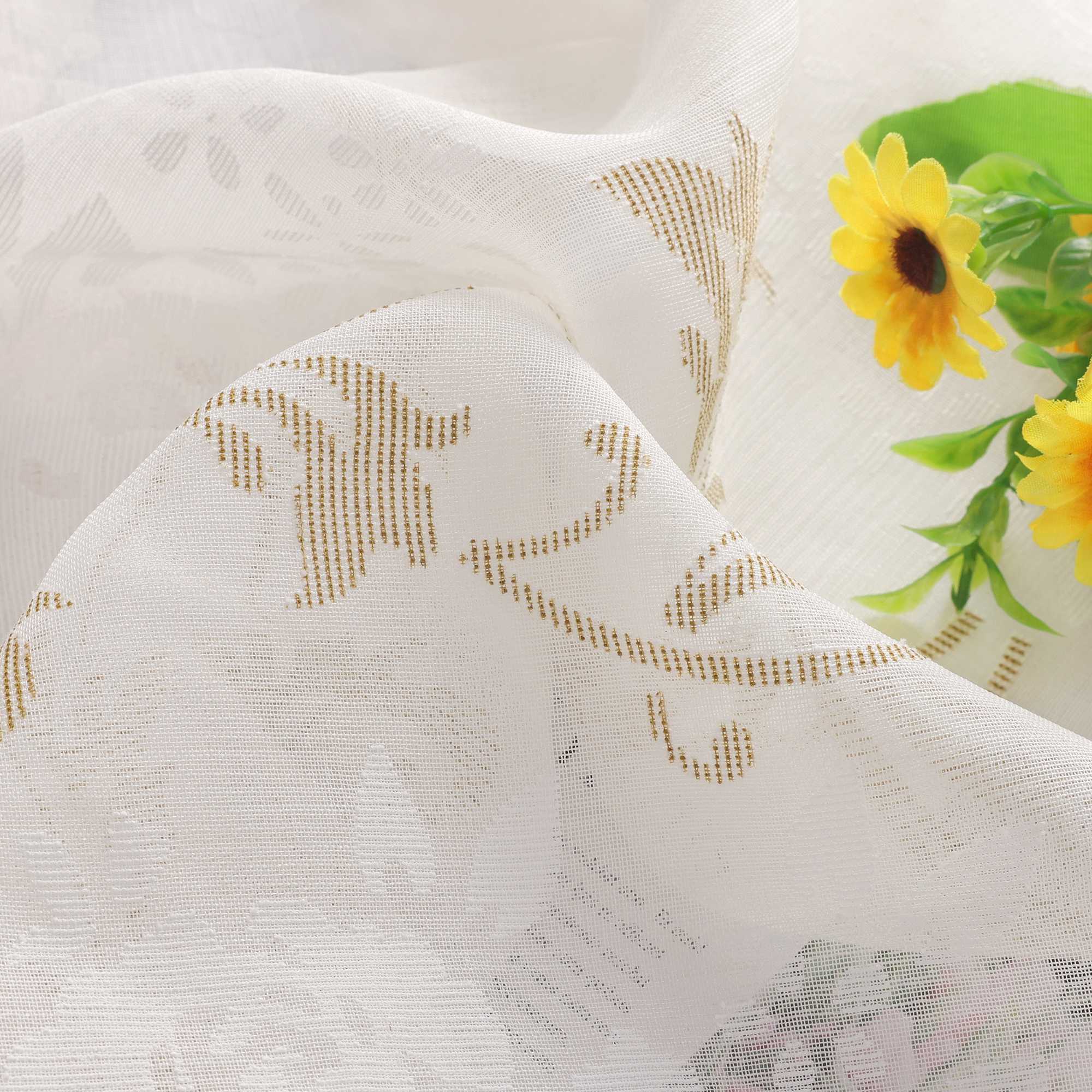 Vorhang mit Kräuselband Voile Gardine Ausbrenner Fensterschal Transparent Schlafzimmer Wohnzimmer 1 Stück