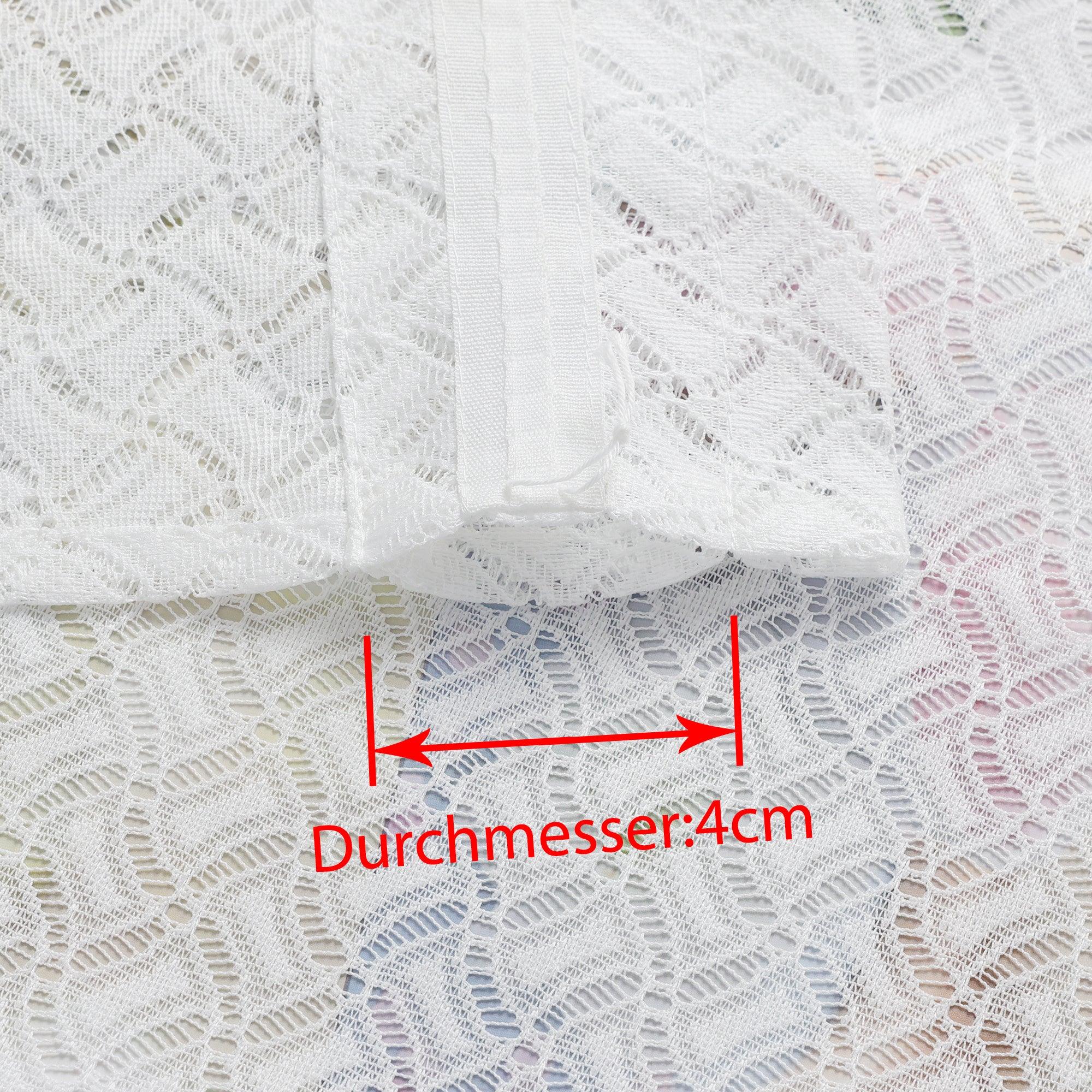 2er Set Scheibengardinen Jacquard Bistrogardine durch Tunnelzug Kurzgardinen Halbtransparent Weiß