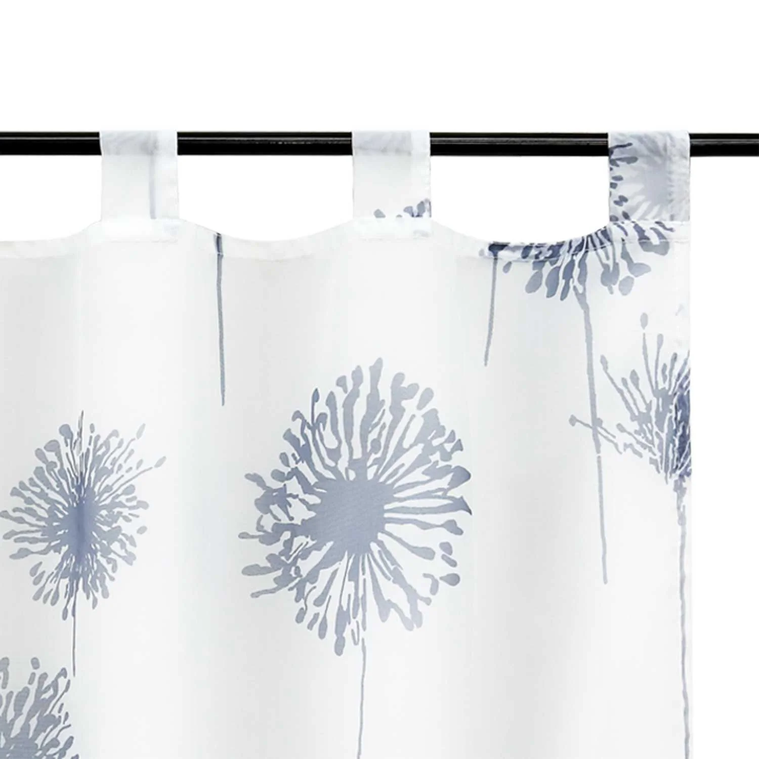 Scheibengardine Schlaufengardine transparent Pusteblumenmuster 1 Stück