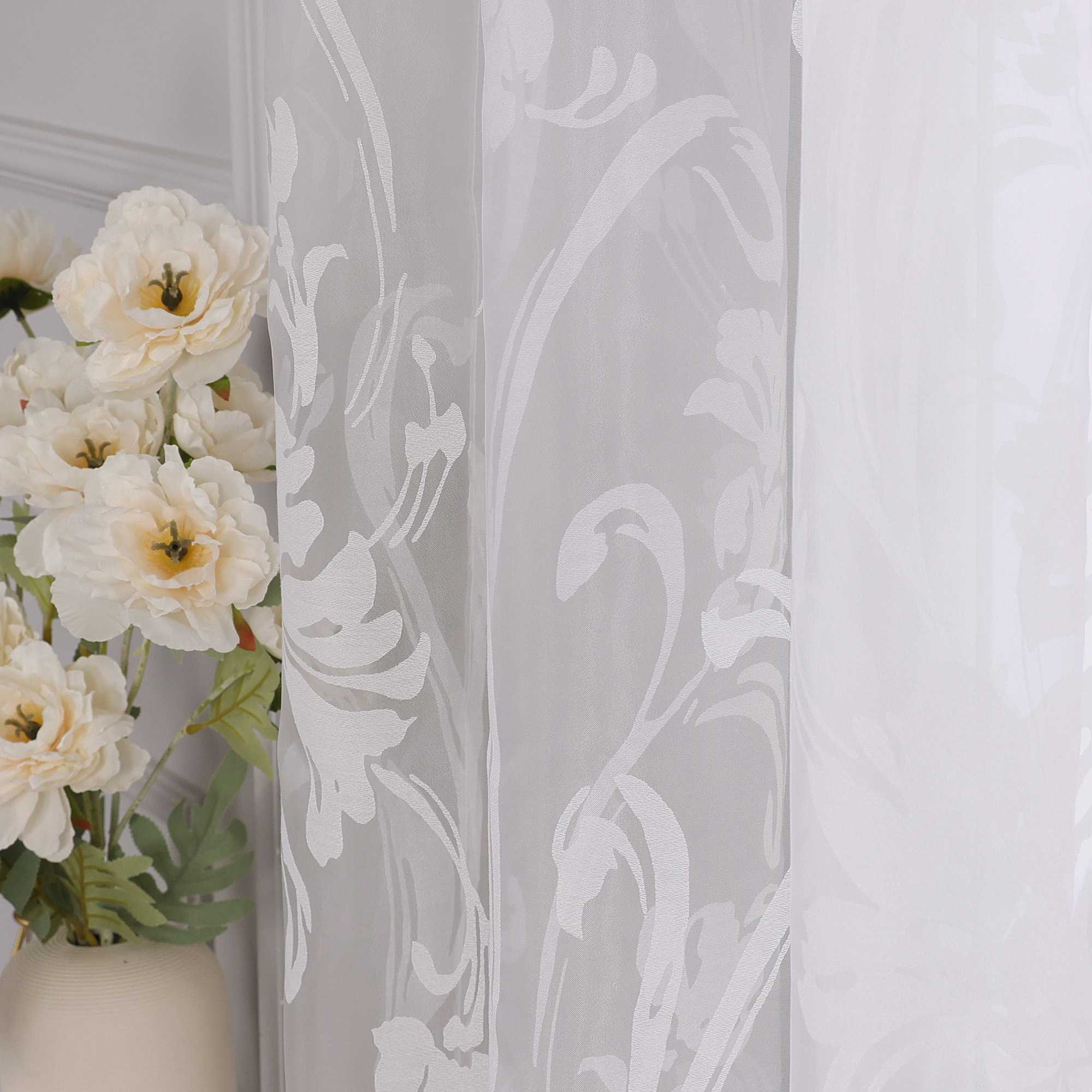 Vorhang mit Blumenmuster transparent Wohnzimmer Schlafzimmer  1 stück