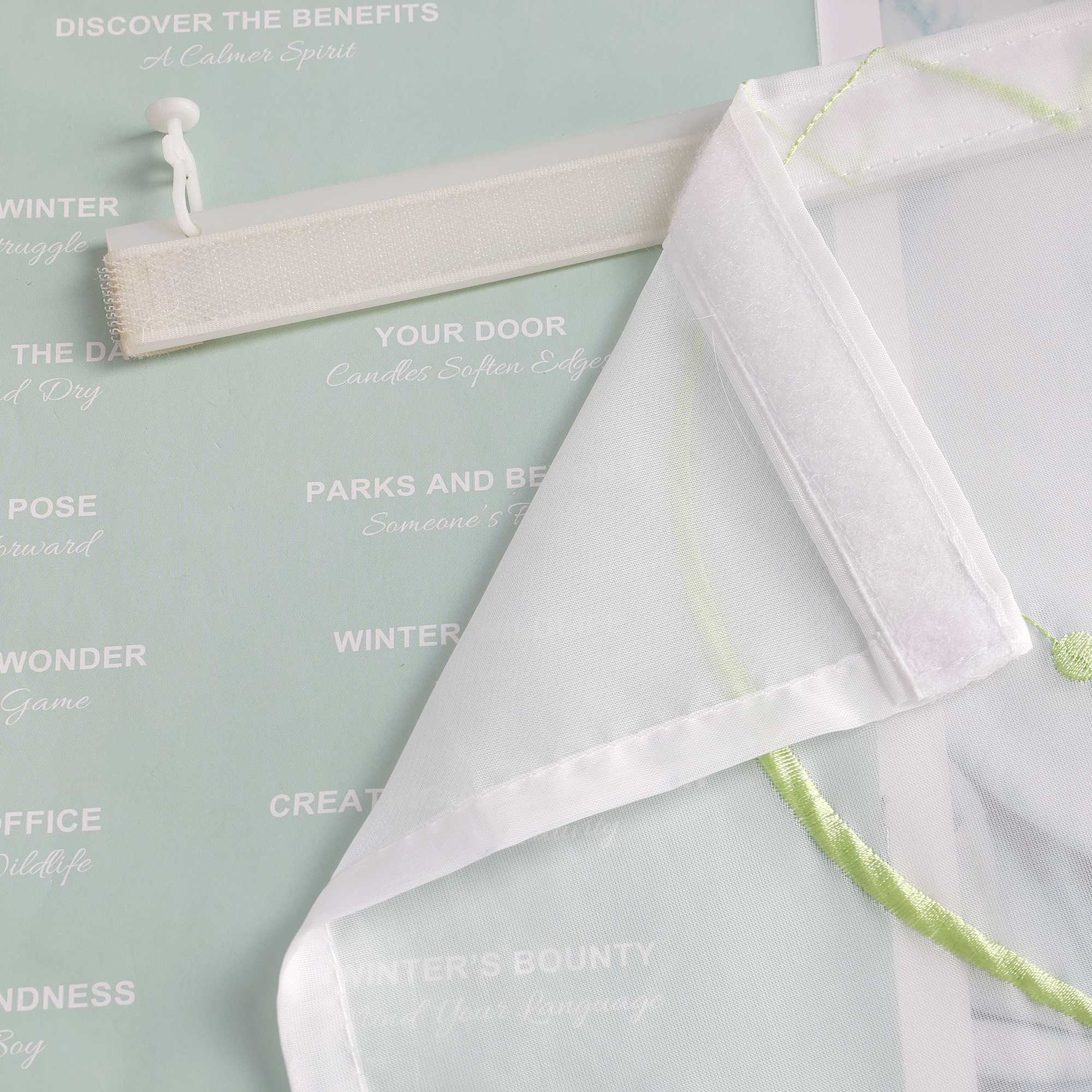 Schiebegardine Klettbandschal aus Polyester mit Wellenmuster transparent durch Klettband 2 stücke