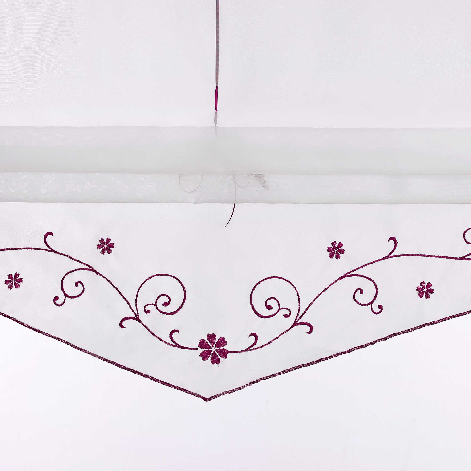 Raffrollo durch Strangendurchzug mit Blumenmuster Modern Transparent 1 Stück