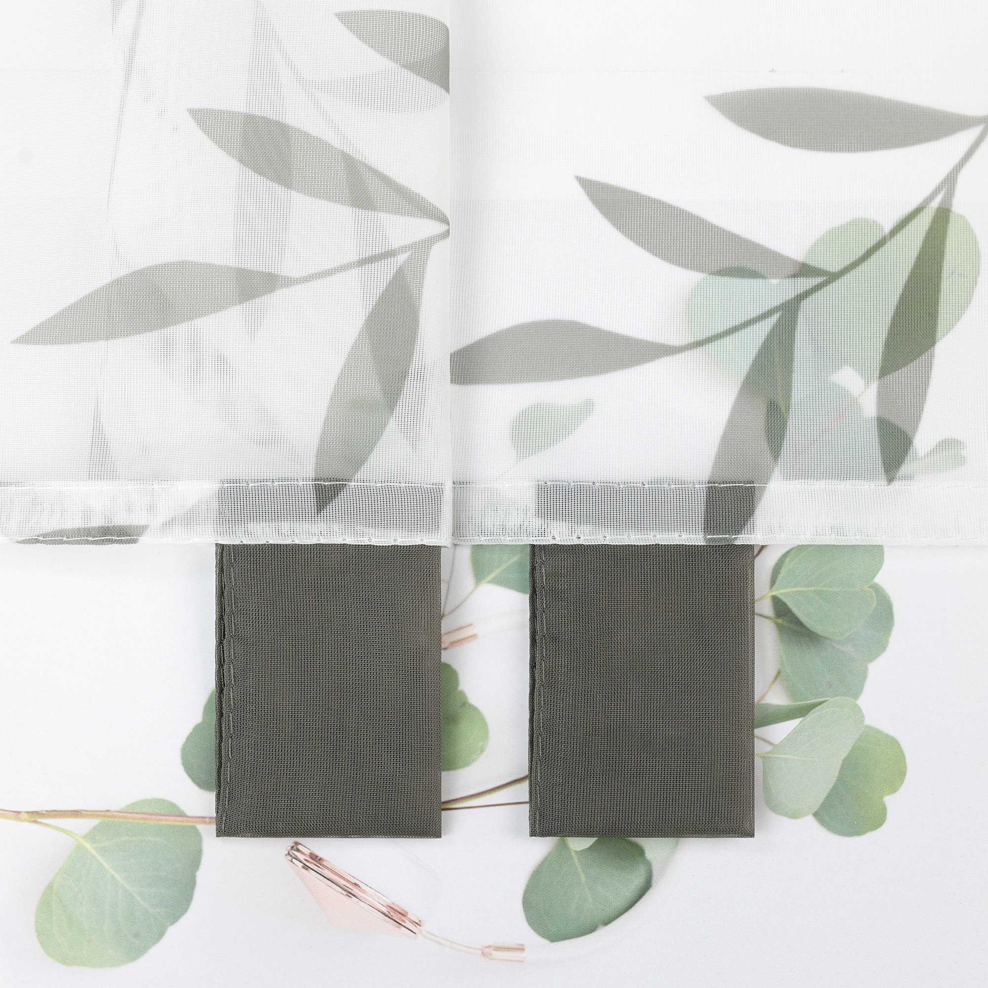 Delien Scheibengardinen Landhaus mit Blätter Muster Pflanzenliebhaber