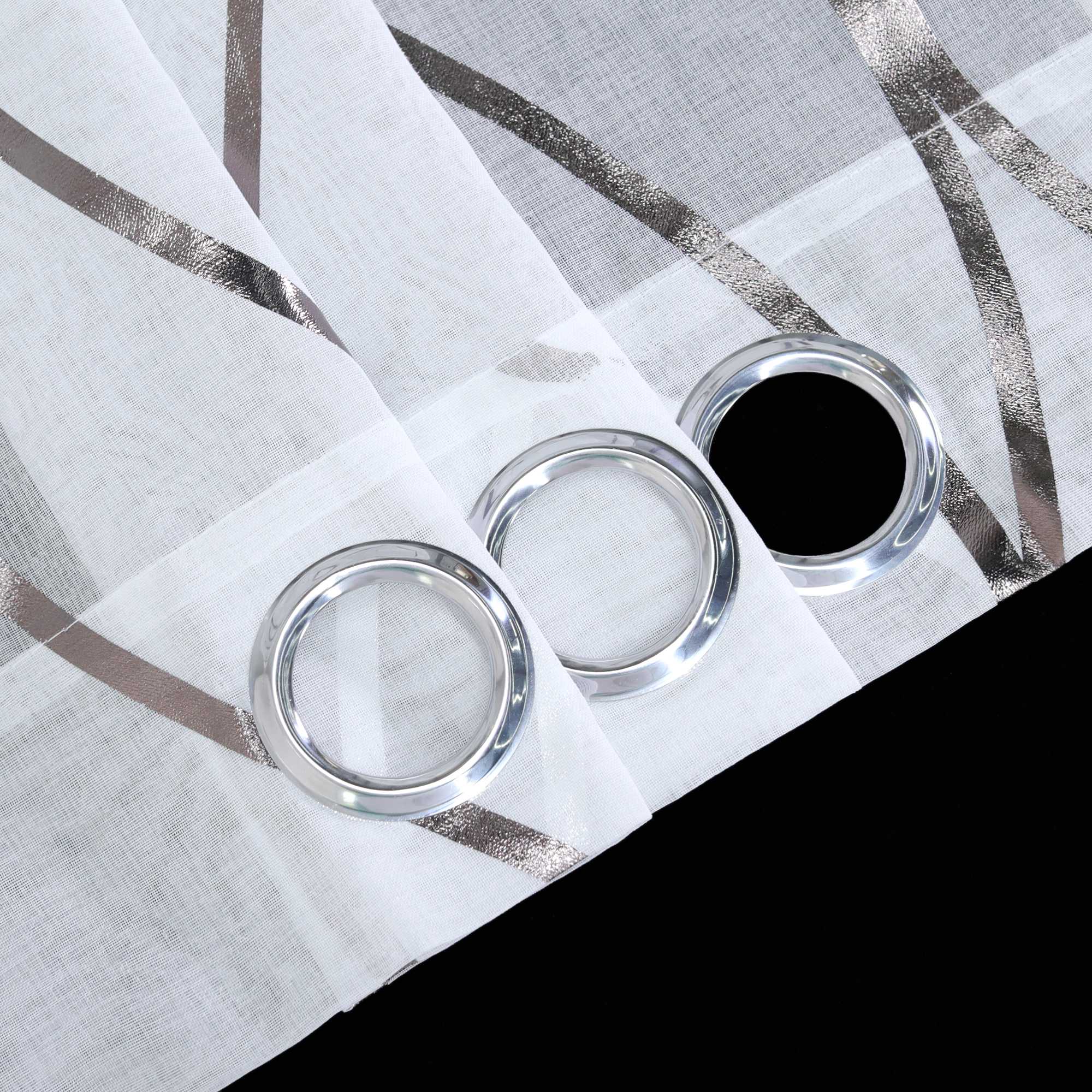 Transparenter Vorhang Ösenschal mit Wellenmuster lichtdurchlässig