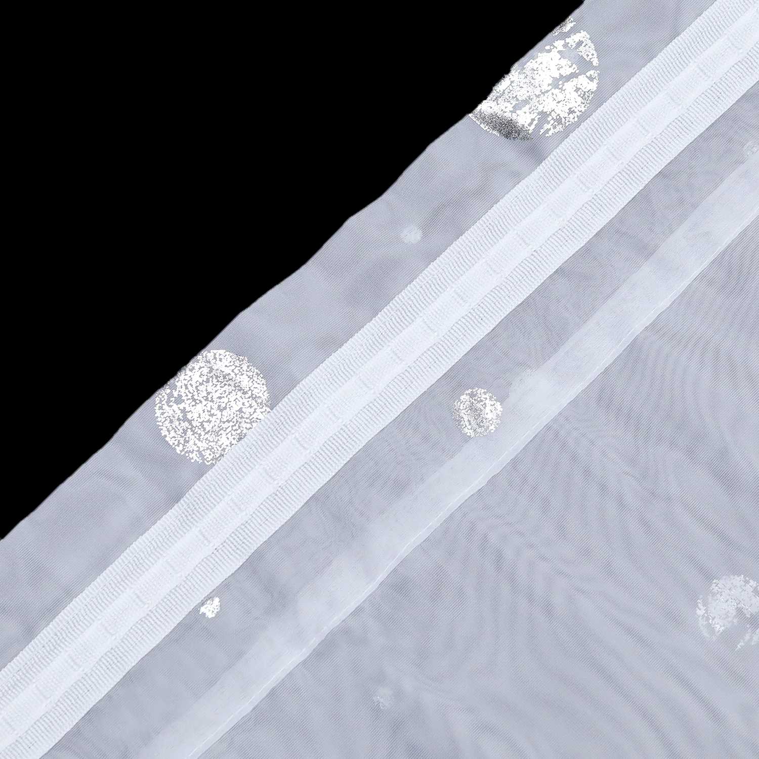 Scheibengardine 2-Teilige Doppelschichtige Küchengardinen Voile Bogen Kurzstores mit Glänz Kreise Tunnelzug