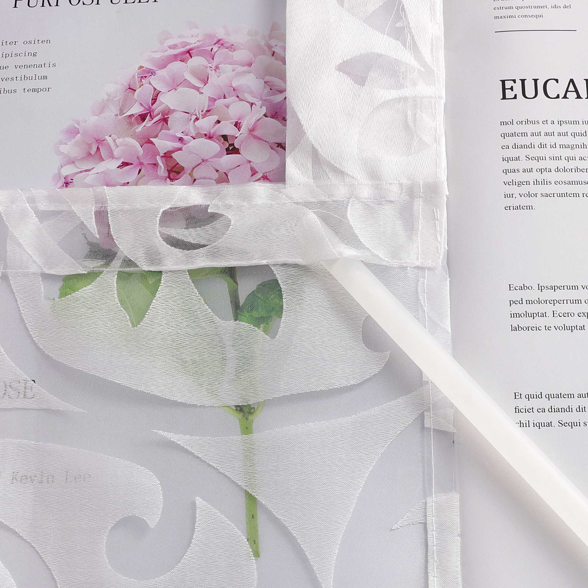 Schiebegardinen Schlaufenschal Ausbrenner Flächenvorhänge Schiebevorhang mit Phönixblütenmuster Transparent