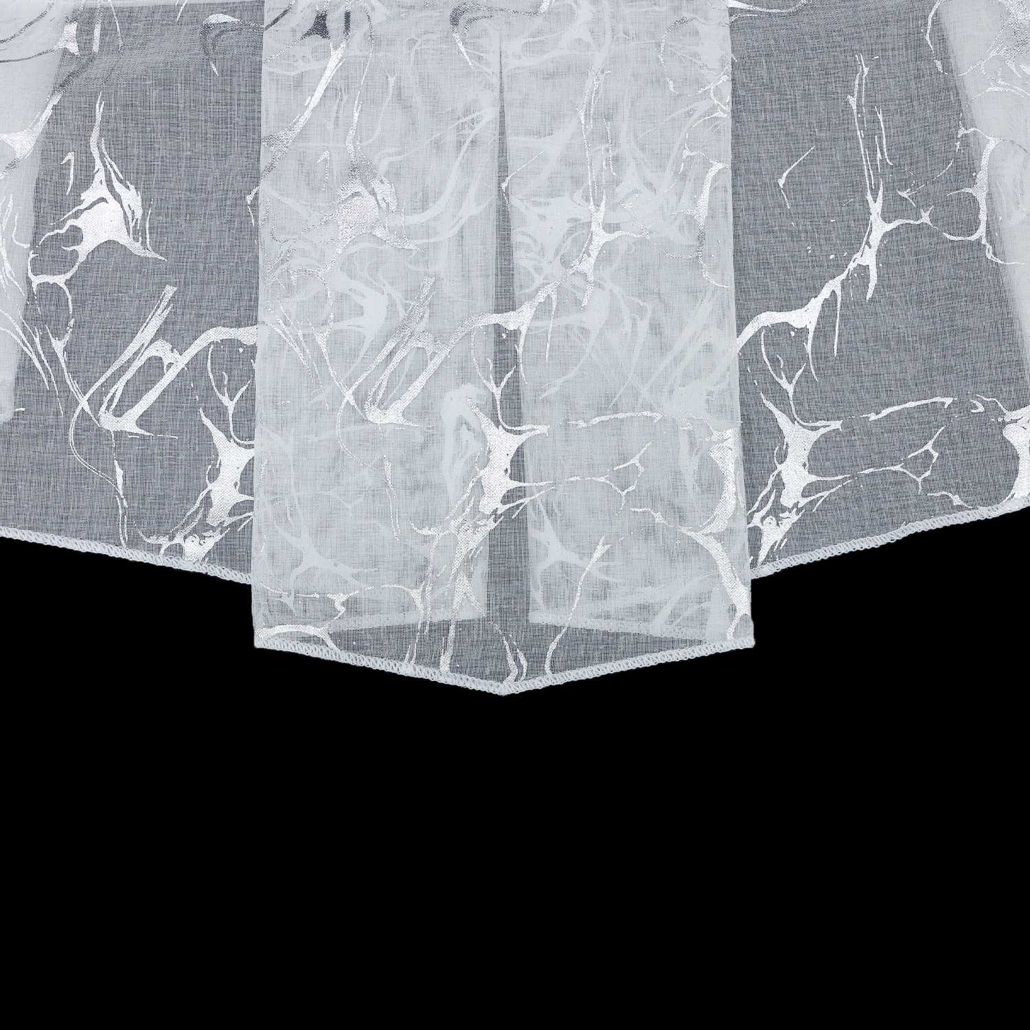 Scheibengardine Vorhangkopf durch Tunnelzug Doppelschichtige Küchengardinen mit Marmormuster Stangendurchzug