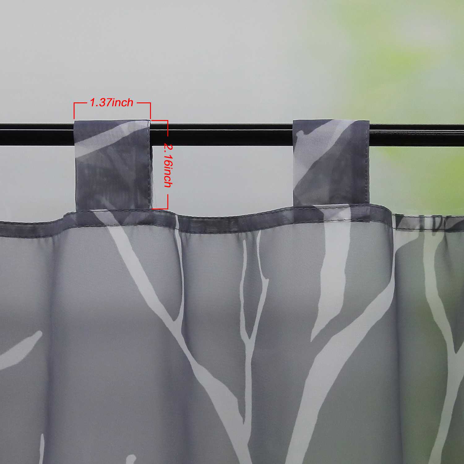Scheibengardine Schlaufengardine Halbtransparent mit Muster 1 Stück