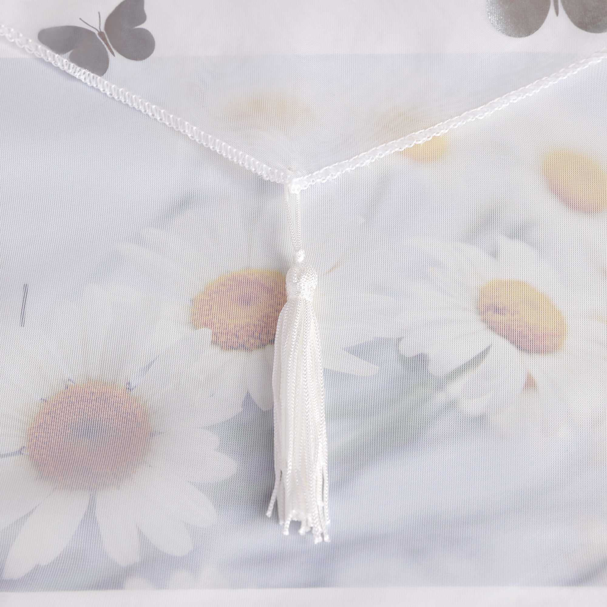 Scheibengardine Bistrogardine mit Schmetterlingsmuster Modern Voile Küche Gardinen Transparent 1 Stück