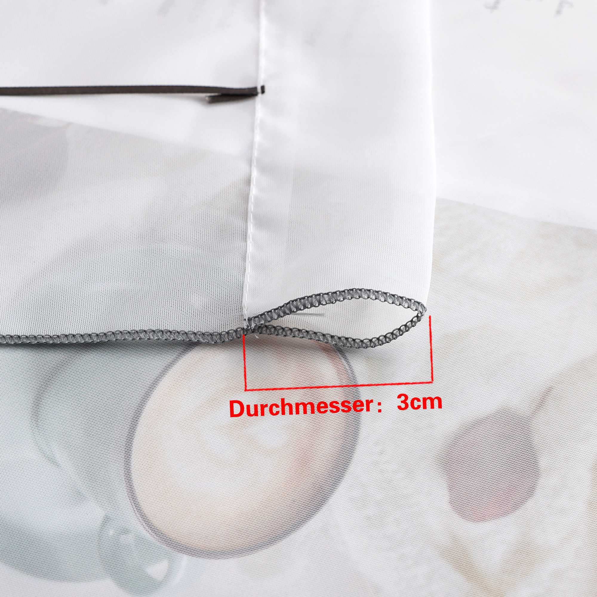 Raffrollo durch Strangendurchzug mit Blumenmuster Modern Transparent 1 Stück