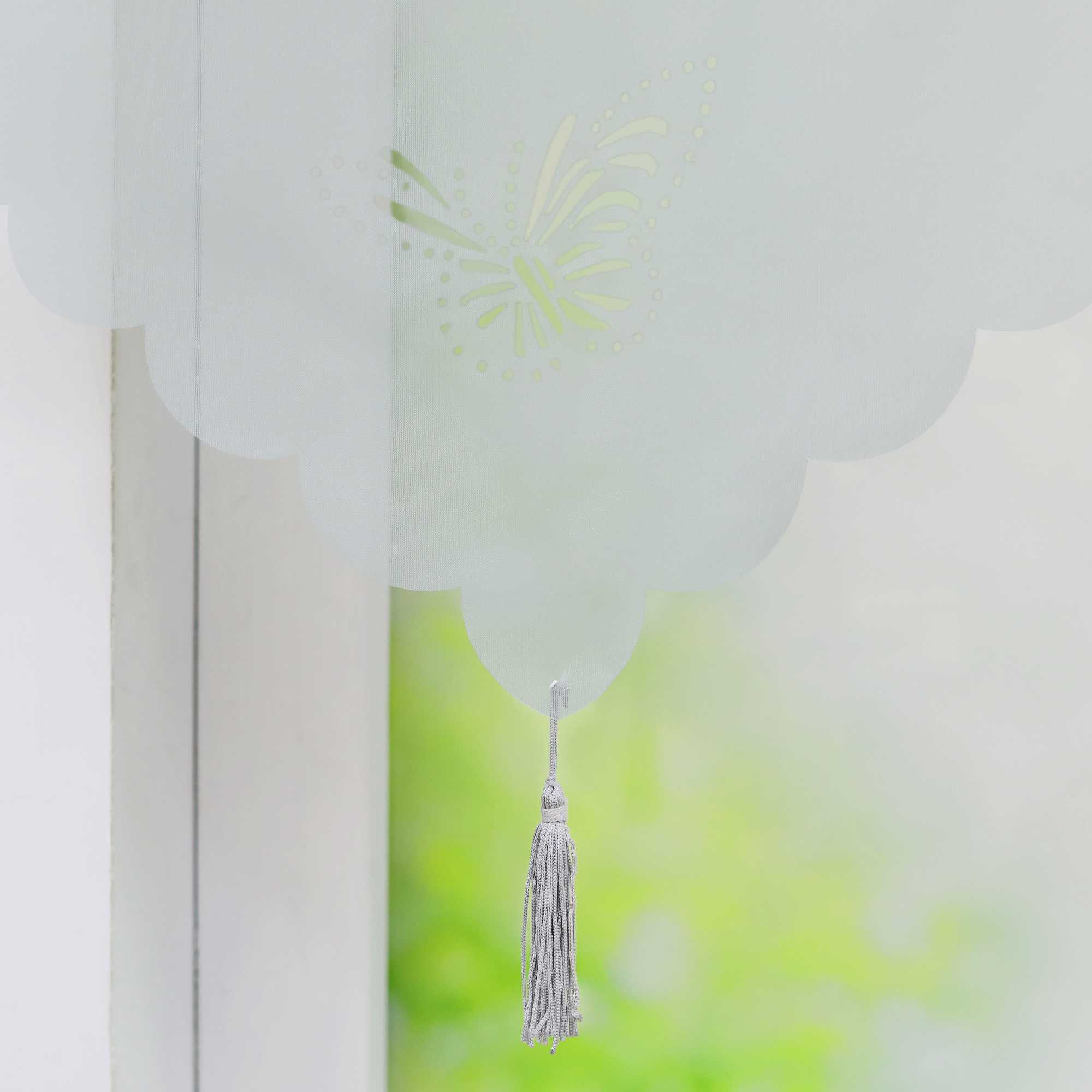 Transparente Scheibengardine mit Schmetterlingsdesign Dreiecksabschluss 1 Stück