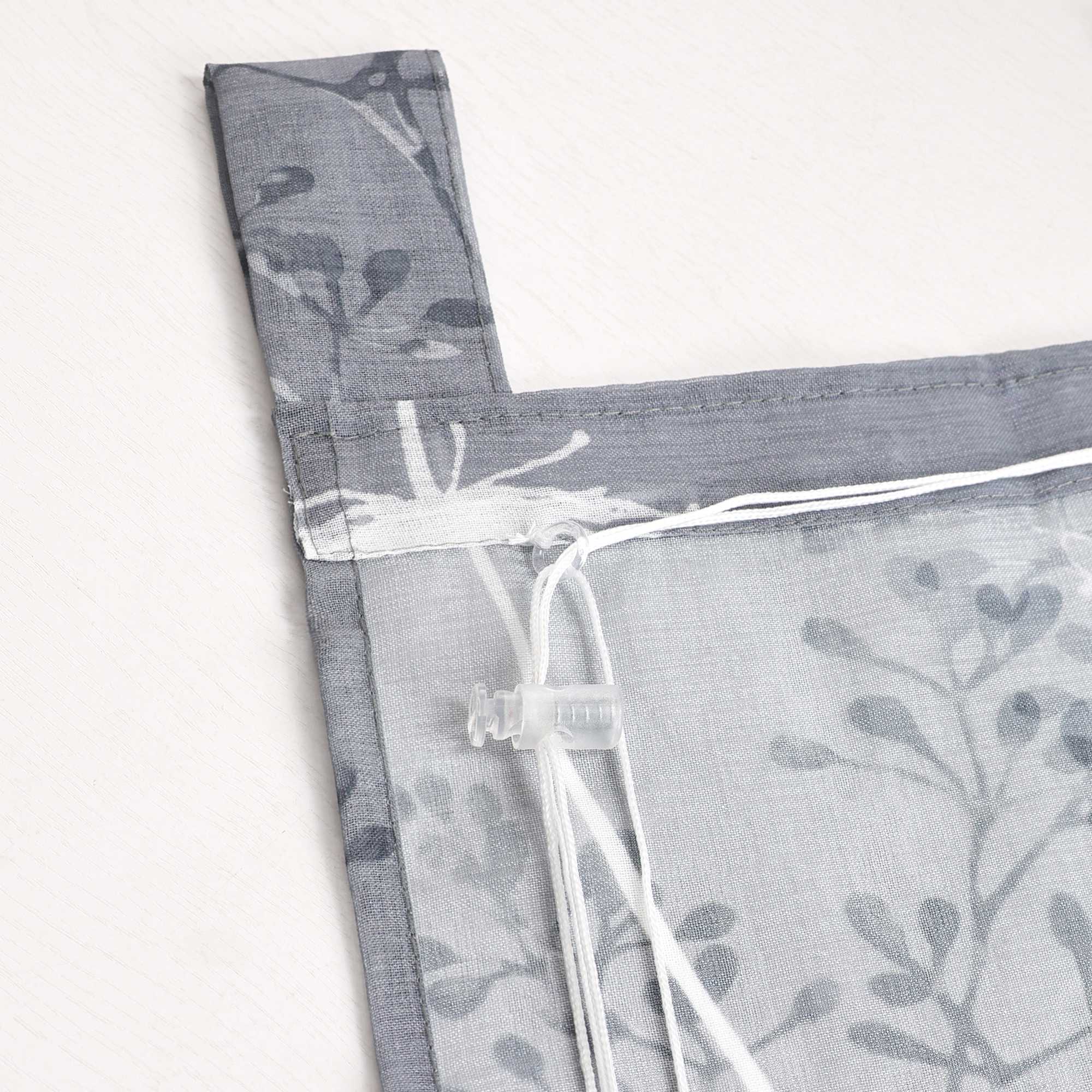 Raffrollo mit Schlaufen Voile Gardinen Landhaus Küche Raffgardinen Schlaufenrollo Transparent