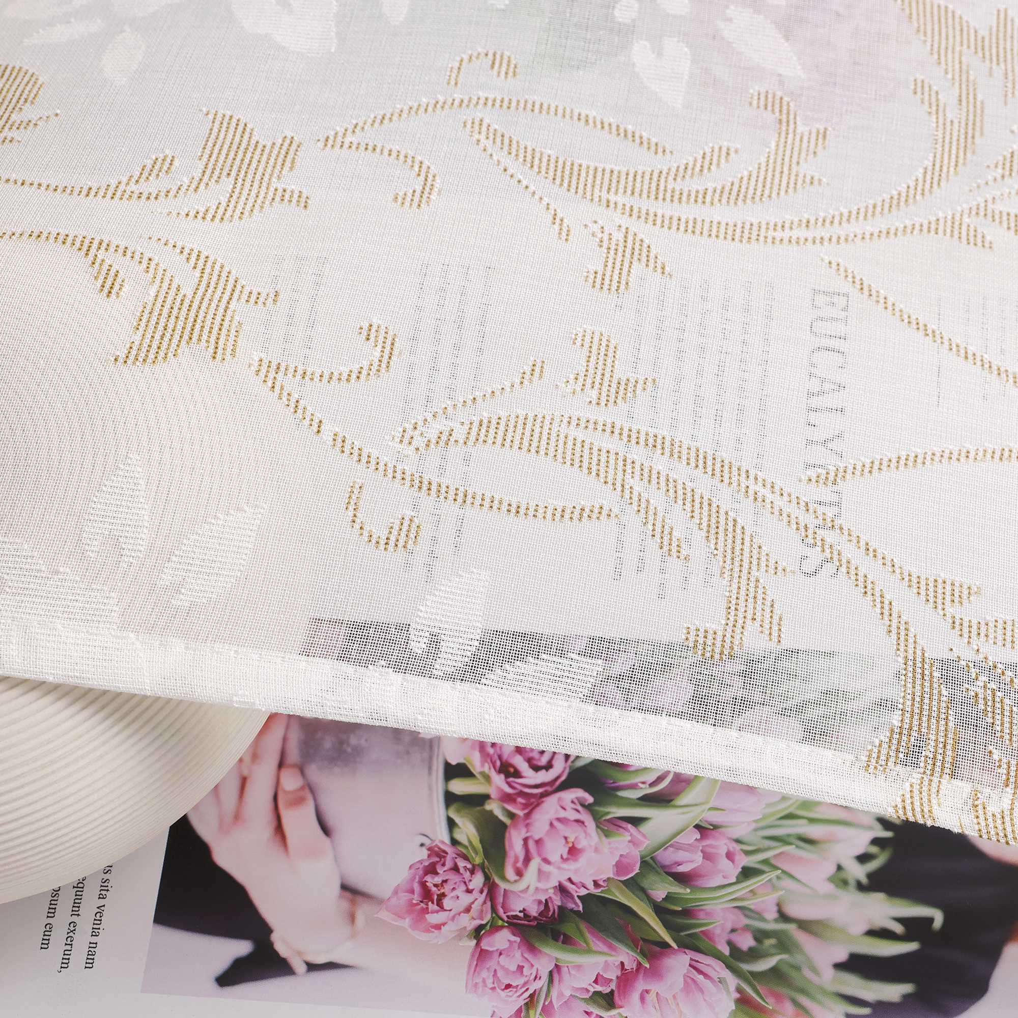 Elegante Transparente Gardinen mit Rankenmuster Ösenschal 1 stück