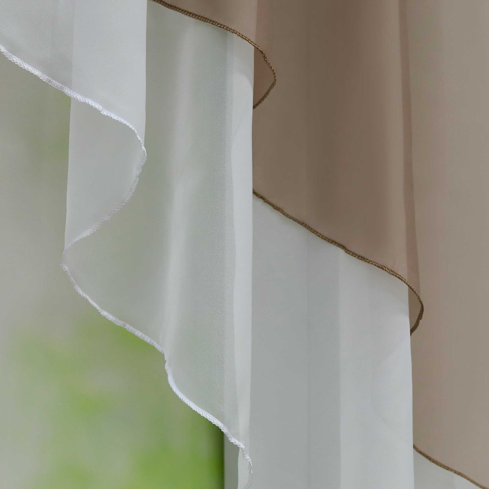 Delien Zweifarbige Fensterdekoration vloants Kurz Gardine 2er-Pack