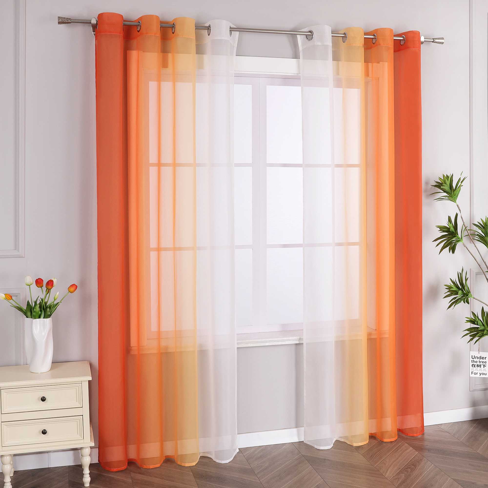 Transparente Vorhänge mit Farbverlauf 2er Set