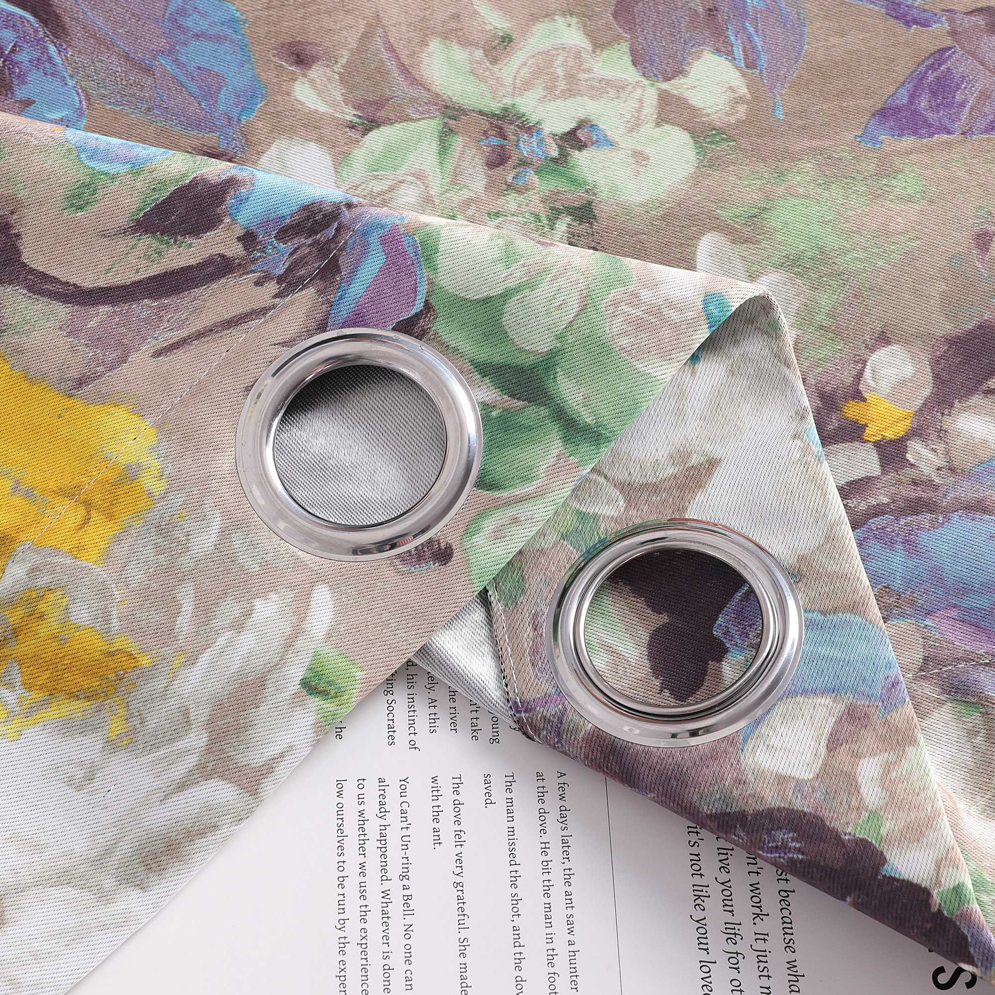 Verdunkelungsvorhänge Blickdichte Gardinen mit Ösen Thermovorhang mit Ölgemälde-Pfingstrosen Schlafzimmer Wohnzimmer 1 Stück