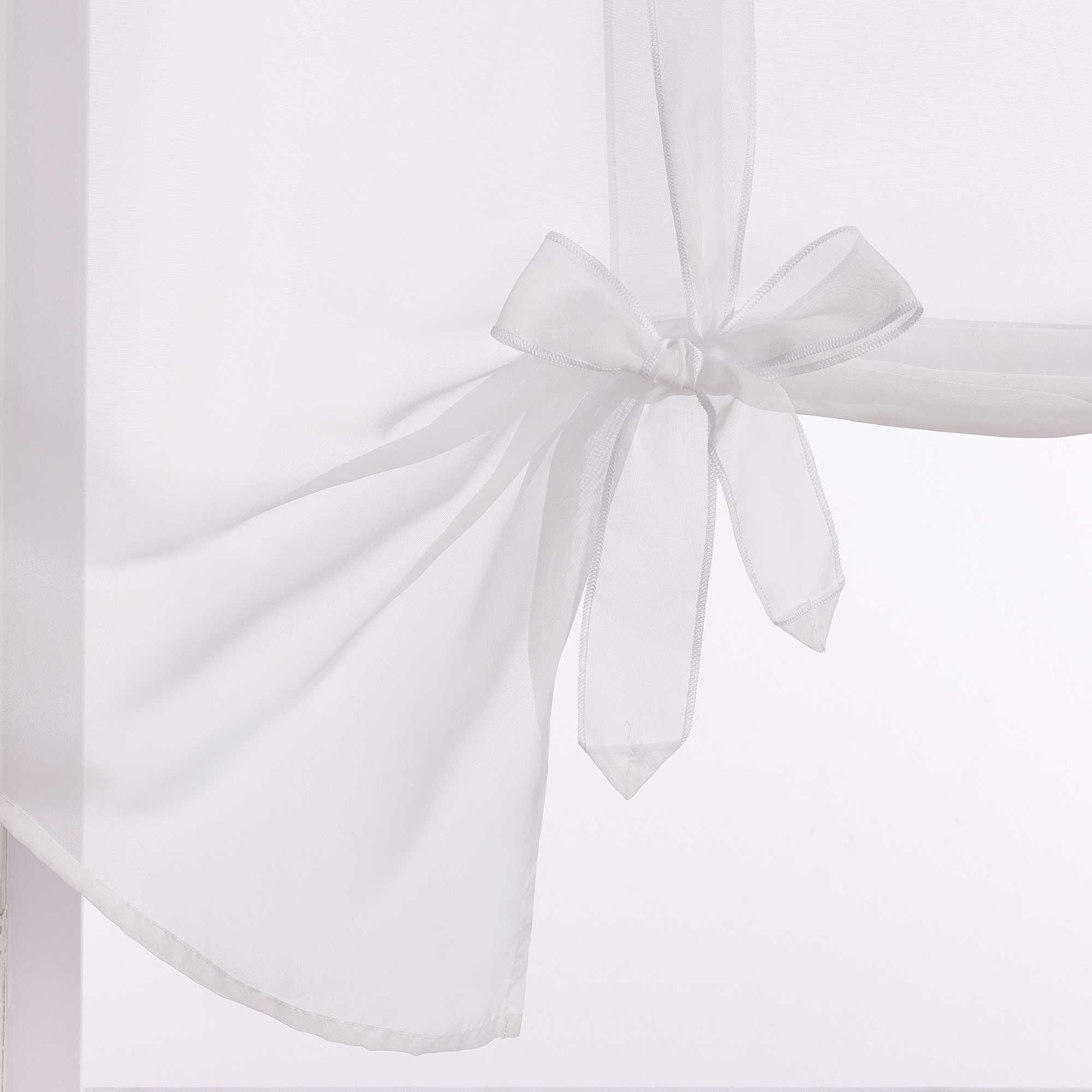 Rollos Schlaufengardine mit Schleifendesign transparent hochziehbar Fensterdeko 1 Stück