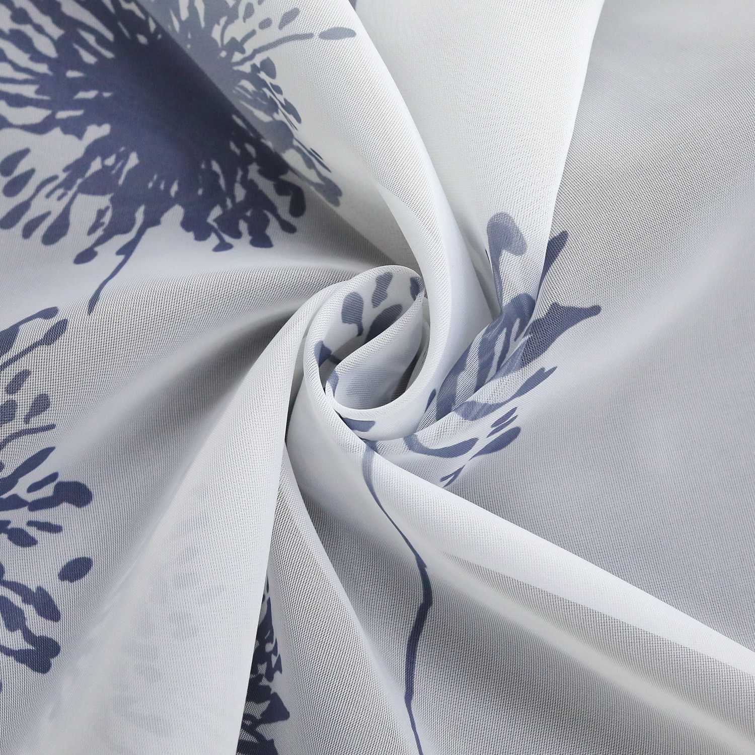 Scheibengardine Schlaufengardine transparent Pusteblumenmuster 1 Stück