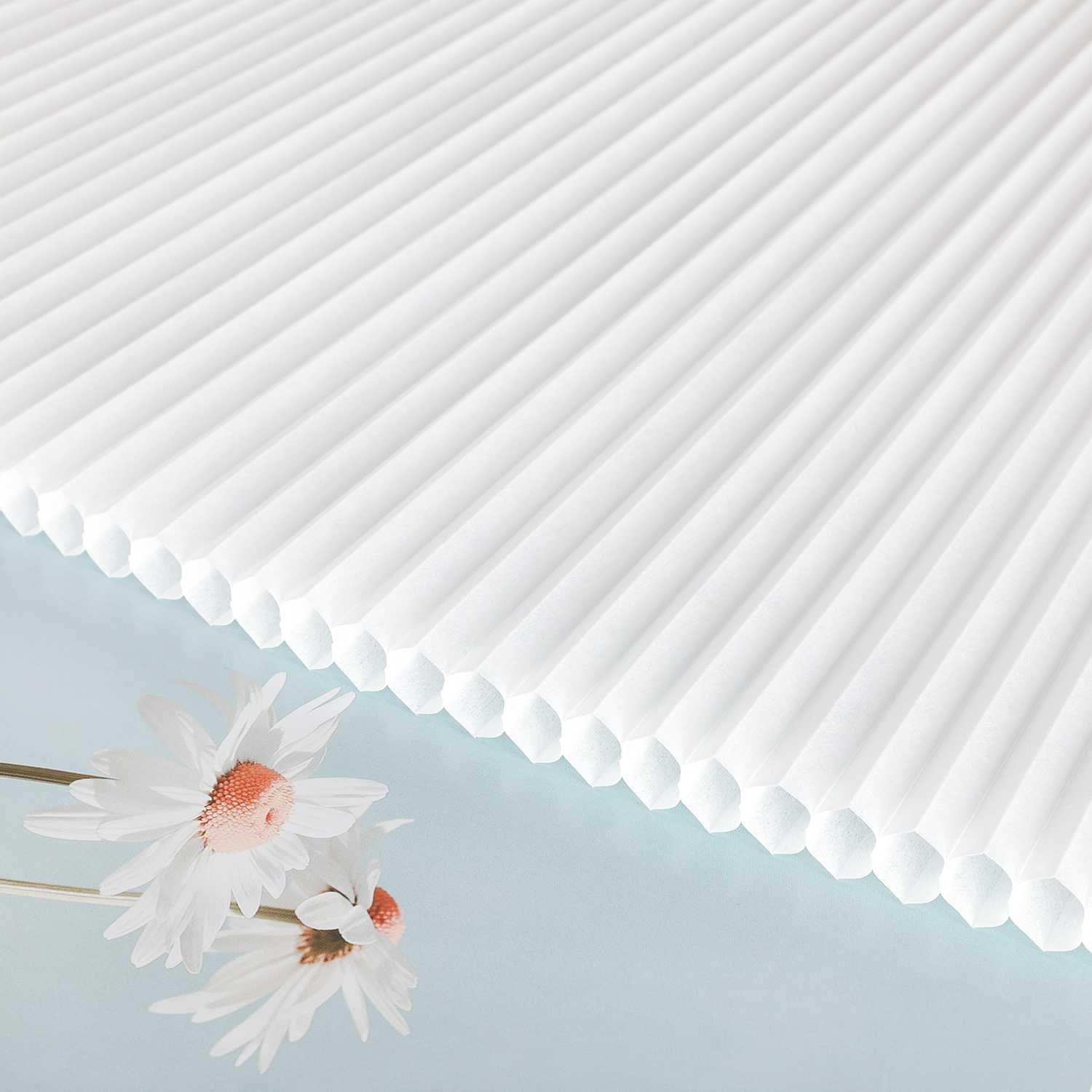 Wabenplissee weiß gegen Kälte mit modernem Design