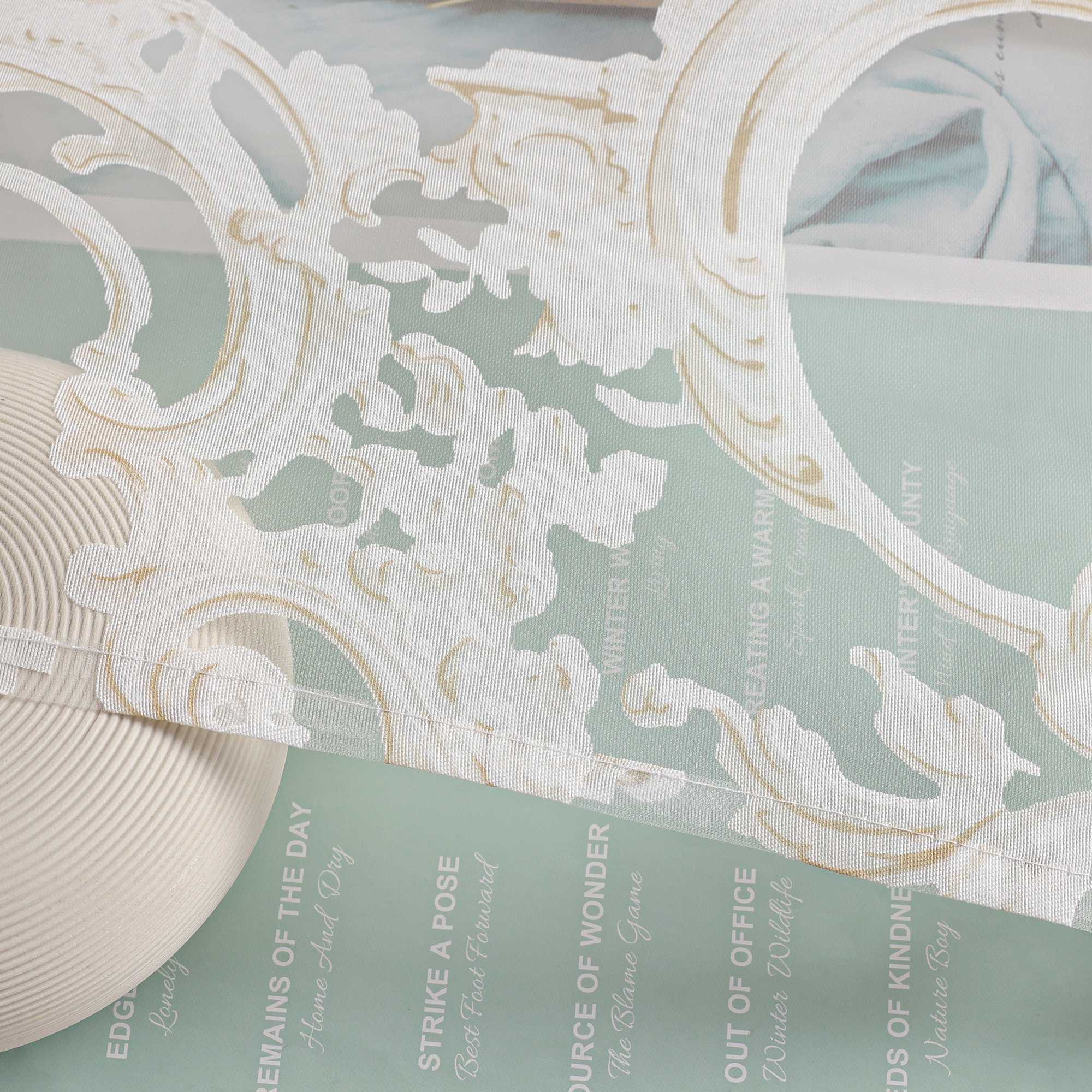 Eleganter Ösenschal mit Phönixblütenmuster | Transparente Voile Gardine für Schlafzimmer und Wohnzimmer