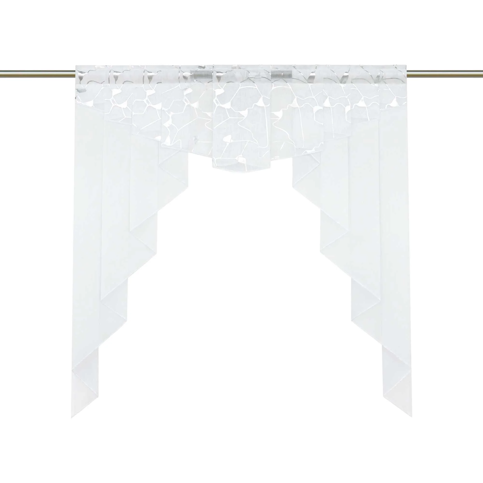 Scheibengardine Vorhangkopf Bistrogardine Doppelschichtige Küchengardinen mit Strukturdruck durch Tunnelzug Stangendurchzug