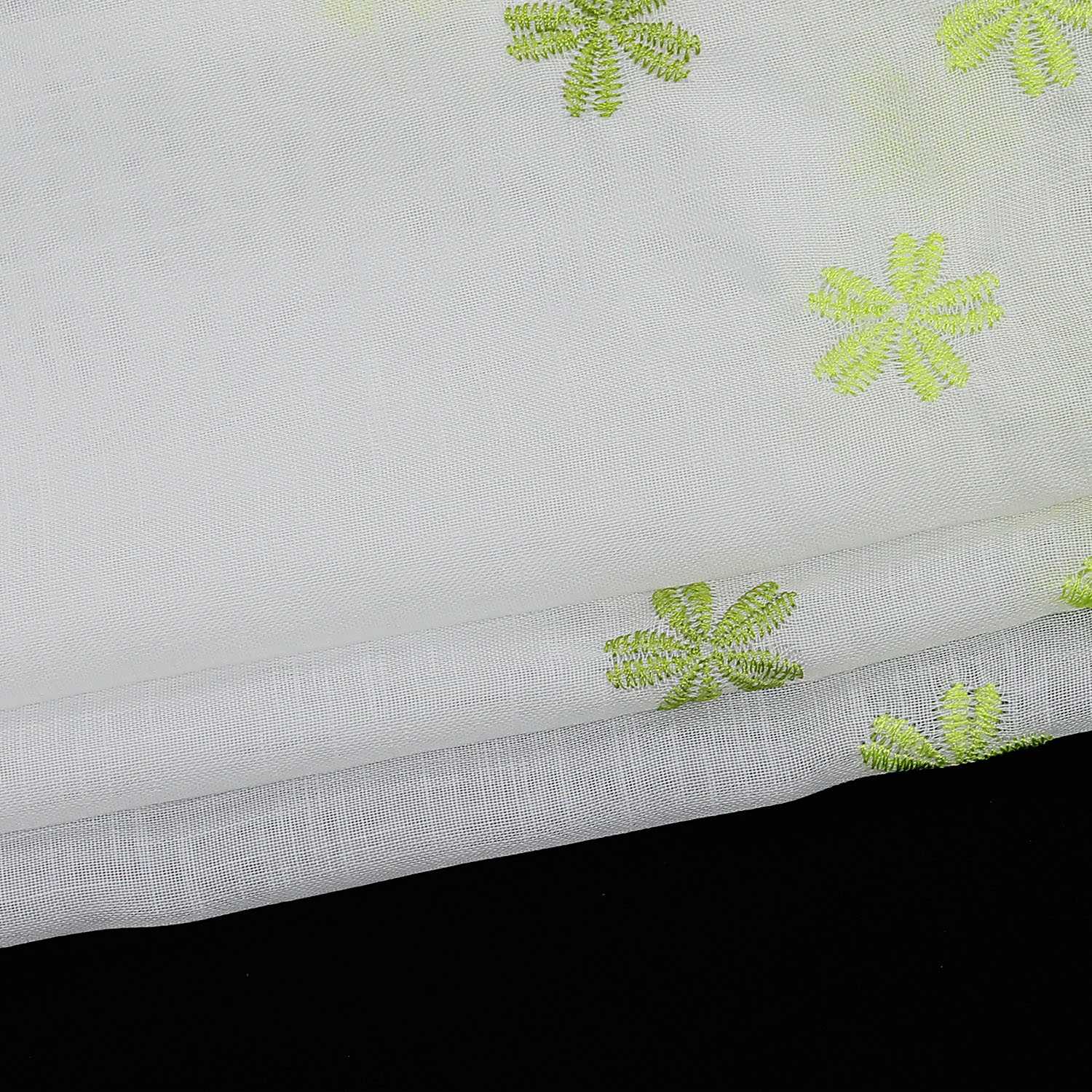 Scheibengardine durch Stangendurchzug Halbtransparent Blumenmuster und Stickereikunst 1 Stück