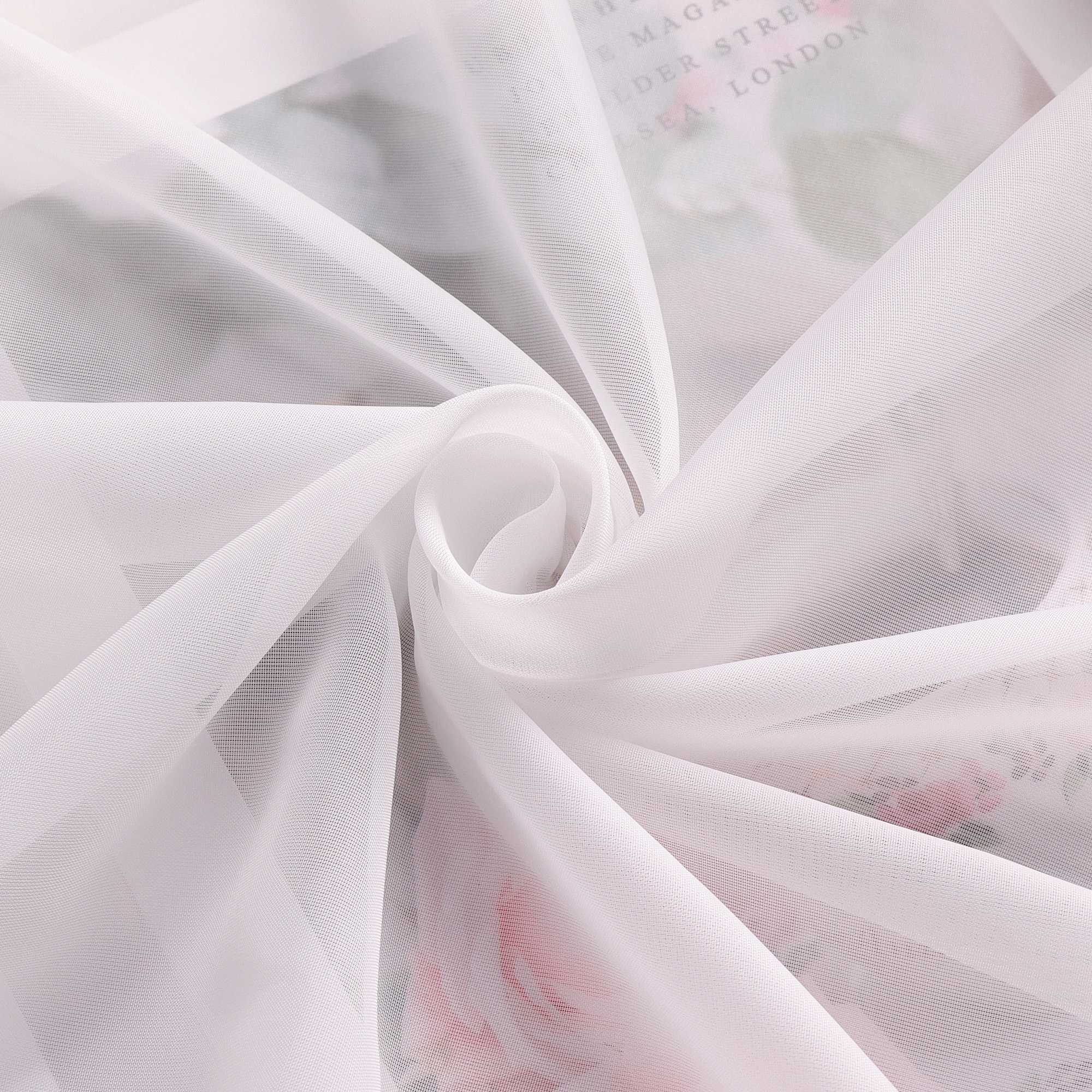 Rollos Schlaufengardine Unifarbe transparent Voile mit Dekofalten 1 Stück