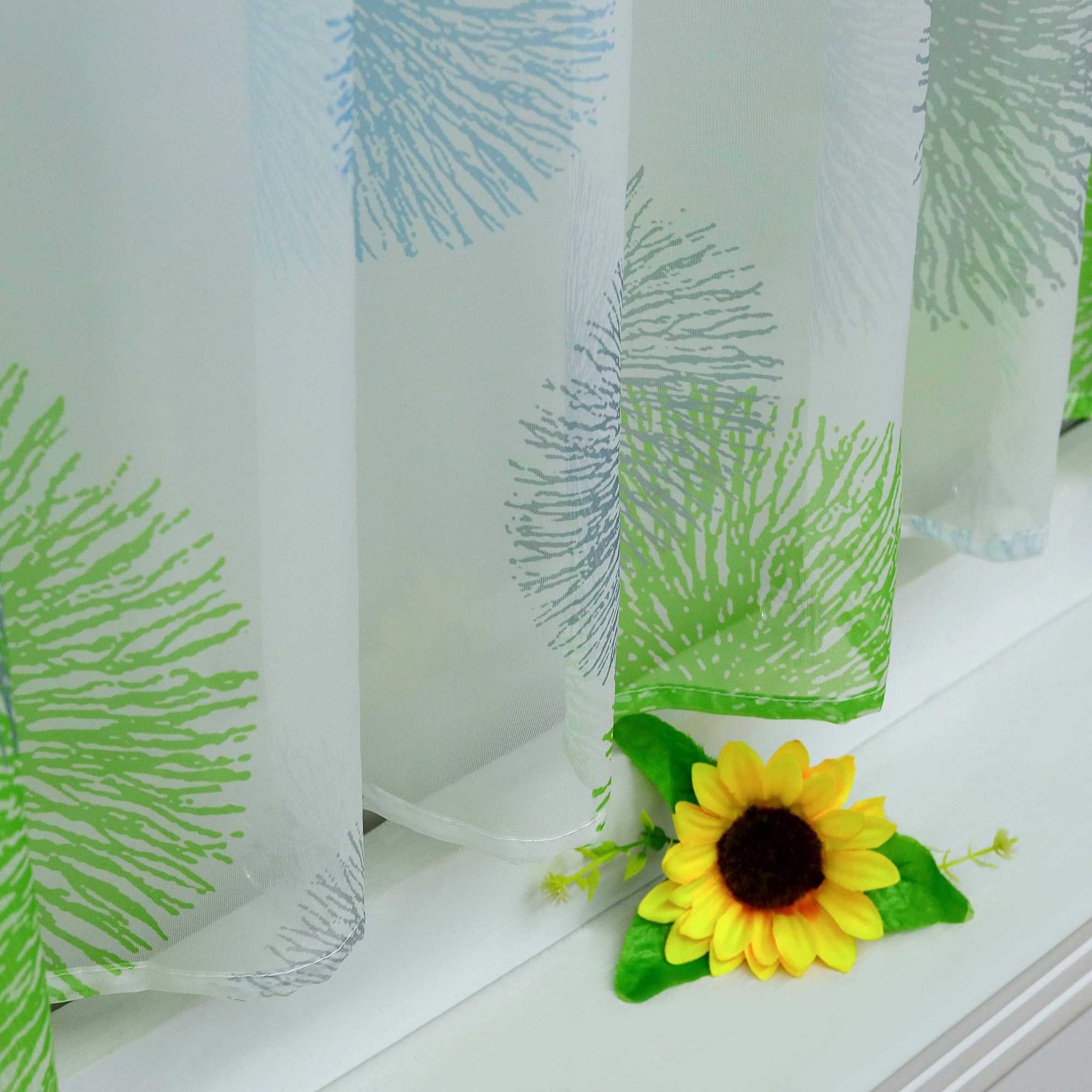 Scheibengardine Schlaufengardine mit Feuerwerksmuster Feriendeko halbtransparent Pflegeleicht Lichtdurchlässig 1 stück