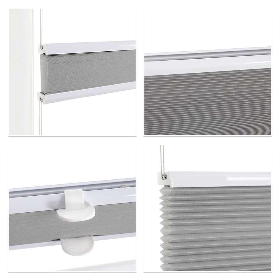 Plissee Gardinen Grau mit Wabenstruktur