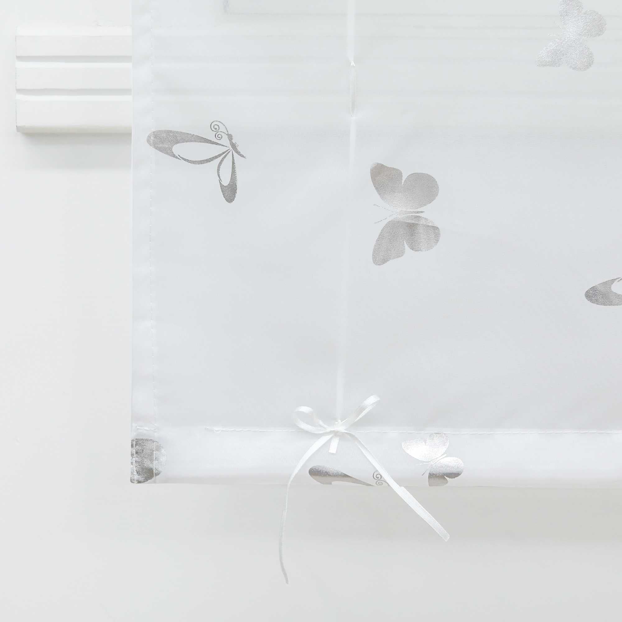 Raffrollo mit V-Haken Raffgardine mit leuchtendem Schmetterlingsmuster 1 stück