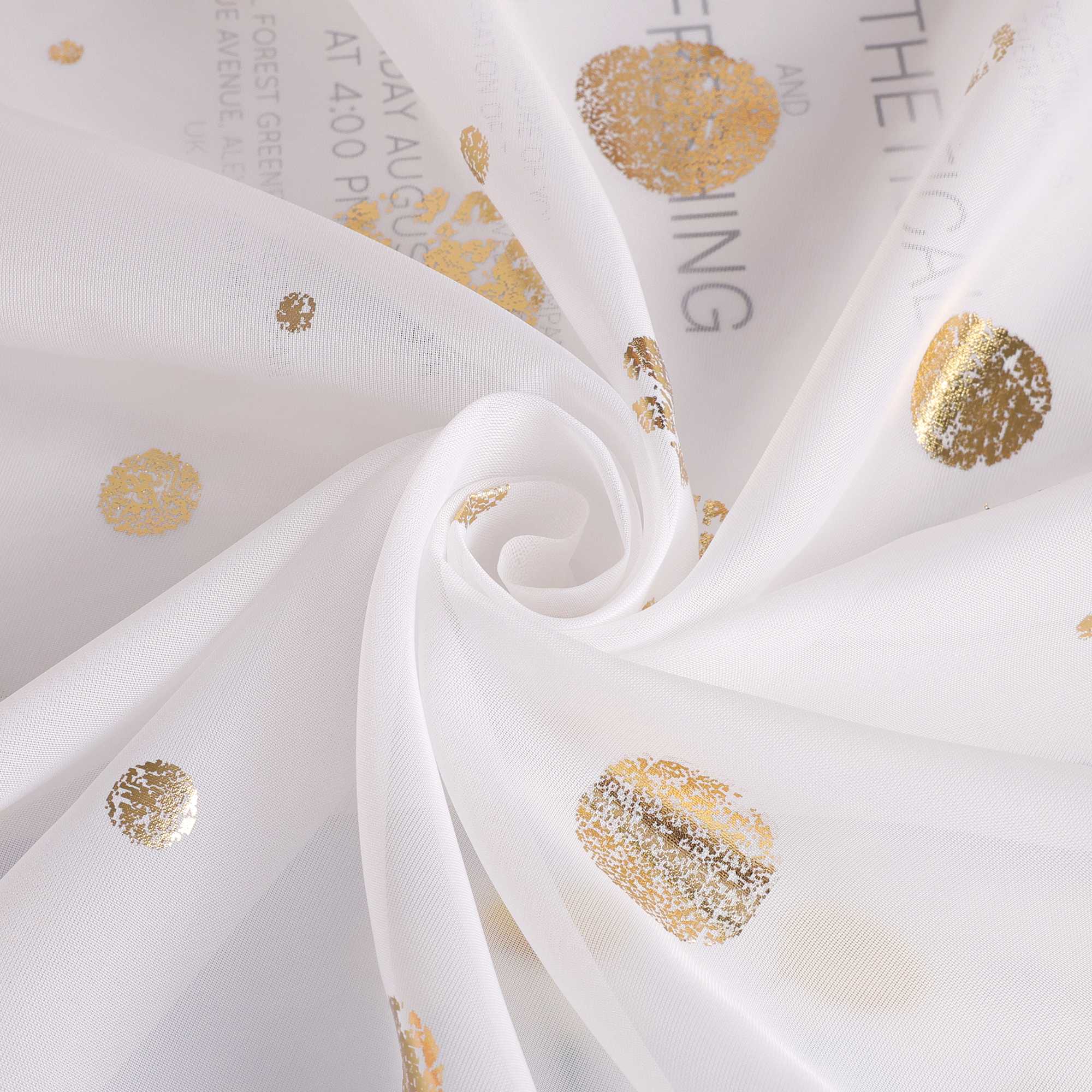 Scheibengardine Bistrogardine mit Glänz Kreise Voile Küche Gardinen durch Stangendurchzug Transparent 1 Stück