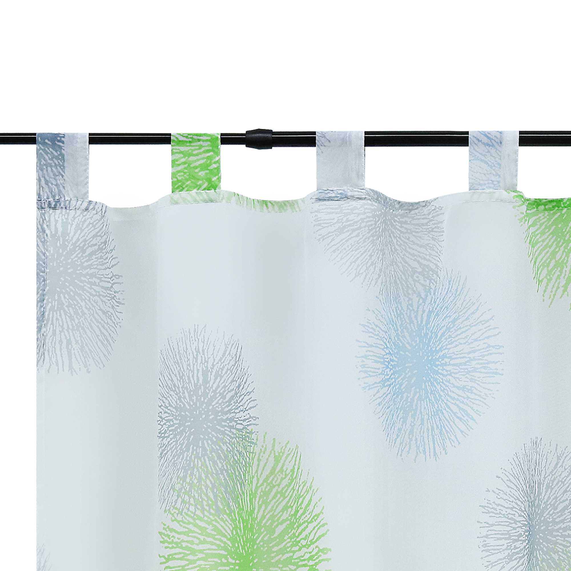 Scheibengardine Schlaufengardine mit Feuerwerksmuster Feriendeko halbtransparent Pflegeleicht Lichtdurchlässig 1 stück