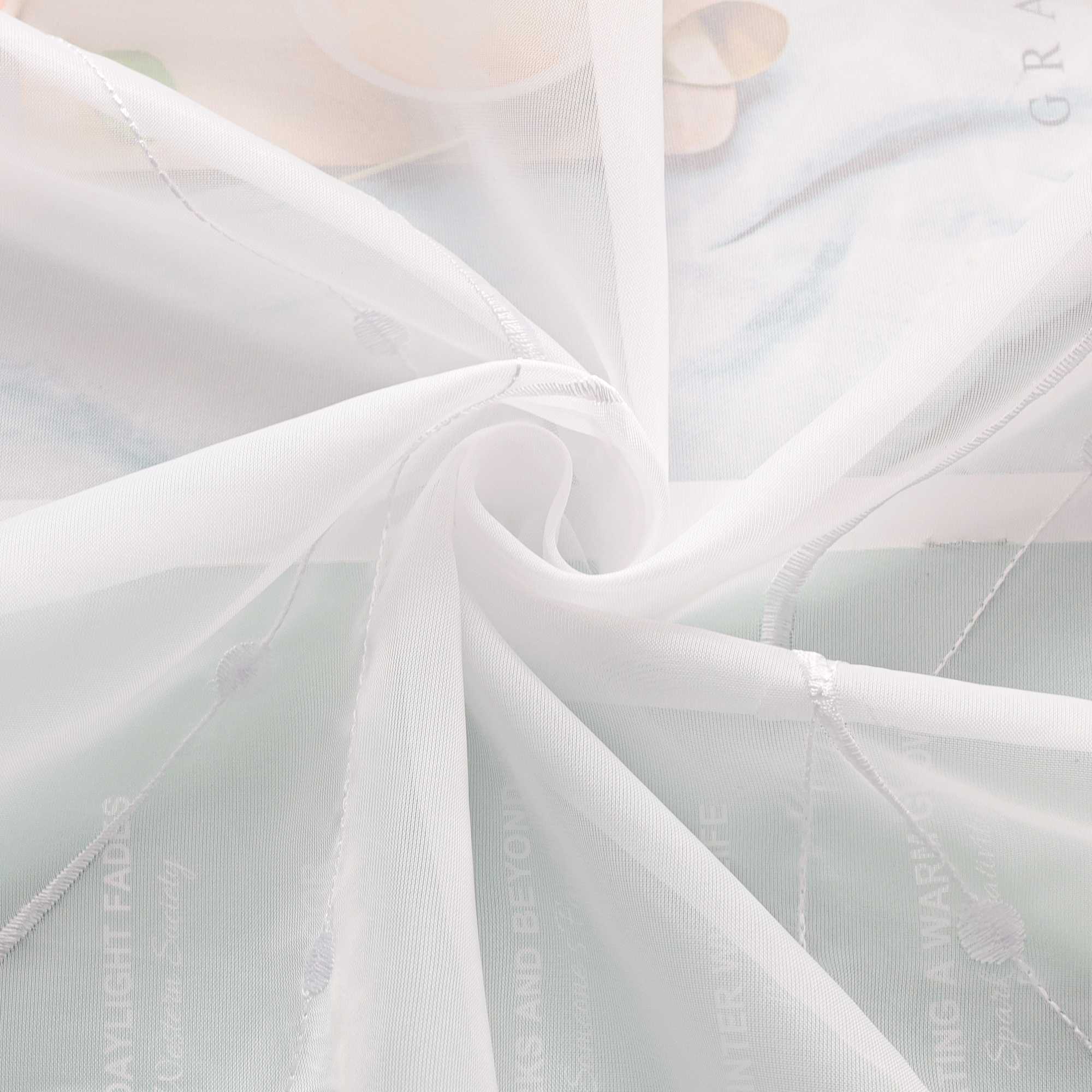 Schiebegardine Klettbandschal aus Polyester mit Wellenmuster transparent durch Klettband 2 stücke