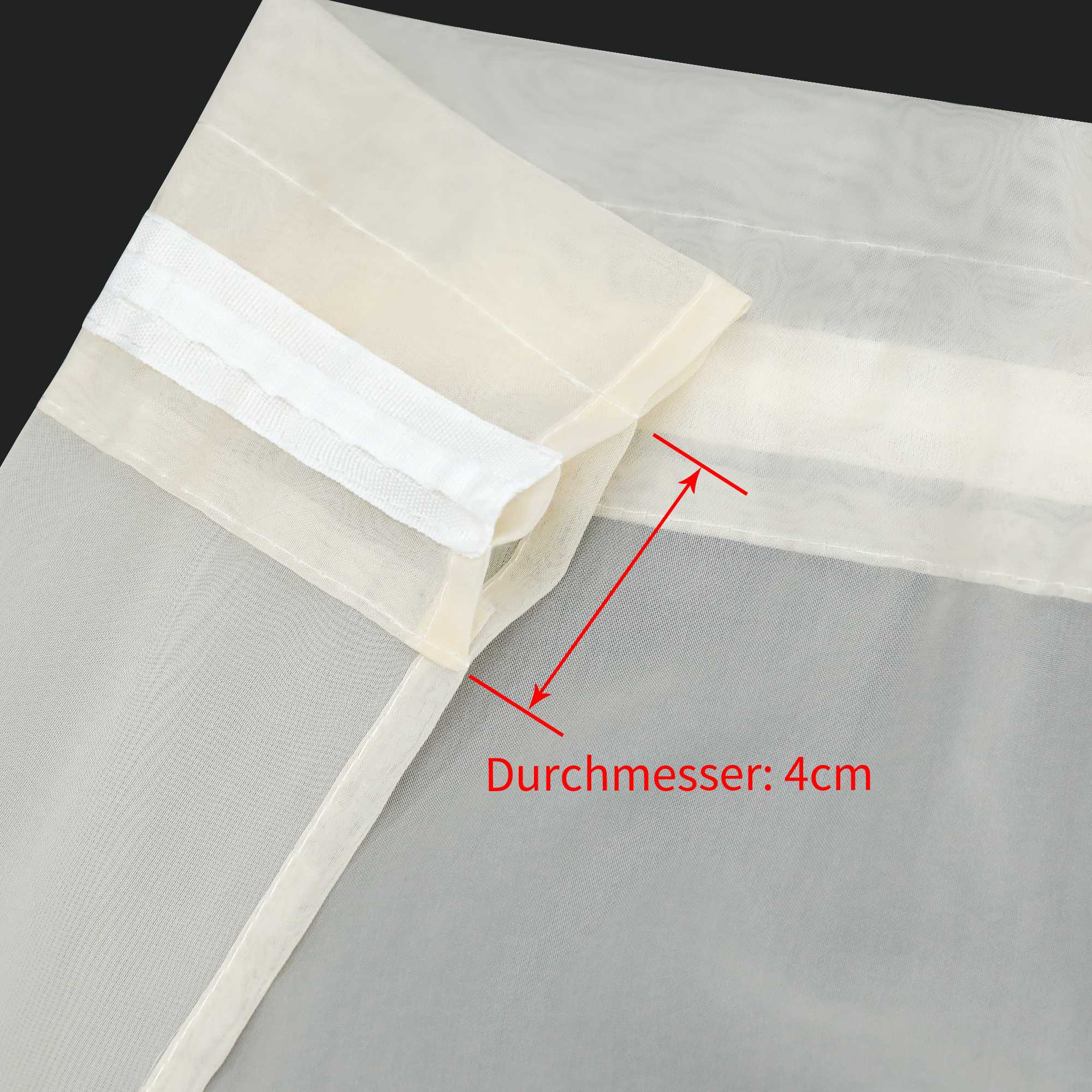Scheibegardine durch Stangendurchzug zusammenziehbar Transparent Unifarbe Luftdurchlässig zusammenziehbar 2 Stück