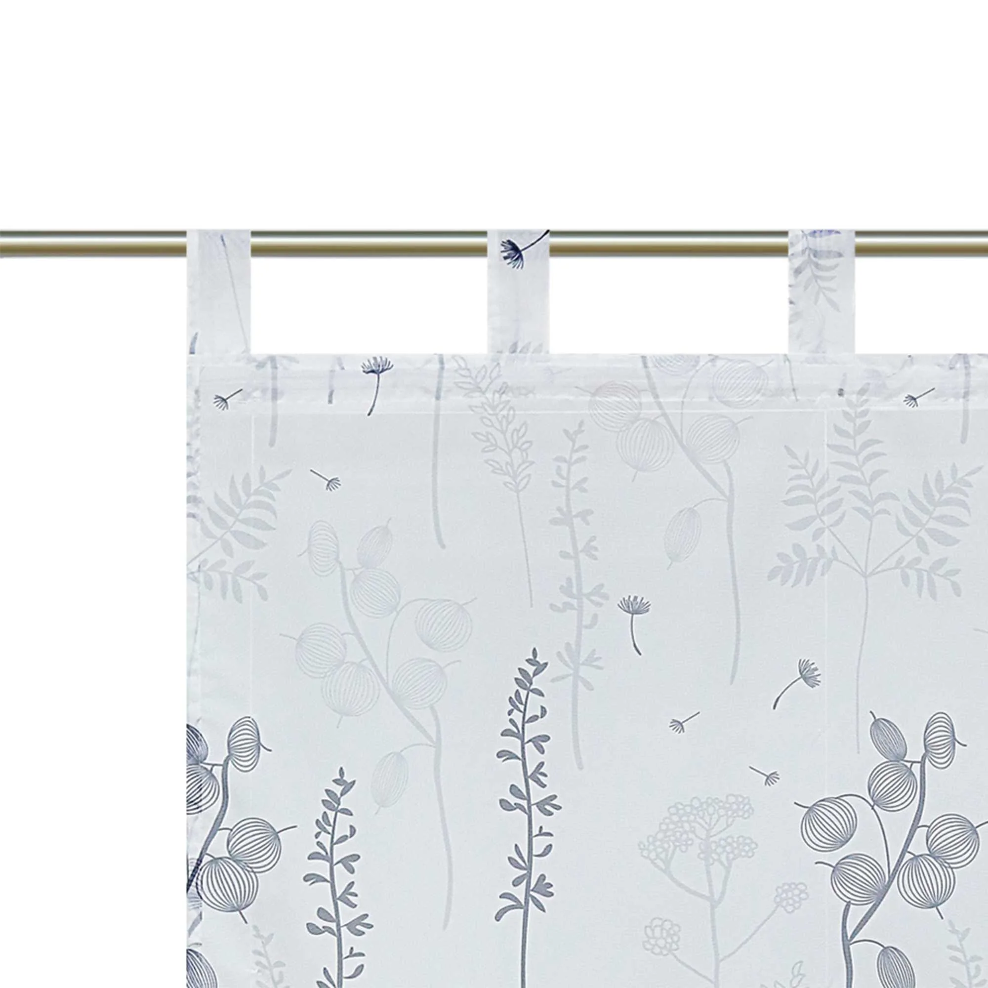 Raffrollo mit Schlaufen Voile Raffgardine Modern Küche Gardinen mit Laternenblume Muster Wohnzimmer Halbtransparent