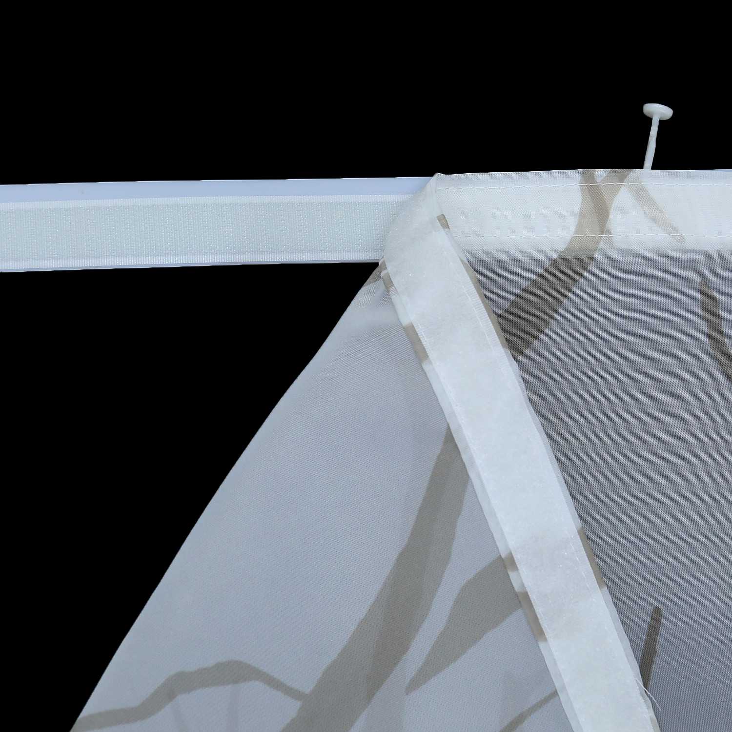 Halbtransparente Schiebegardinen Klettbandschal mit Zweigmuster Lichtdurchlässig 2 er Set