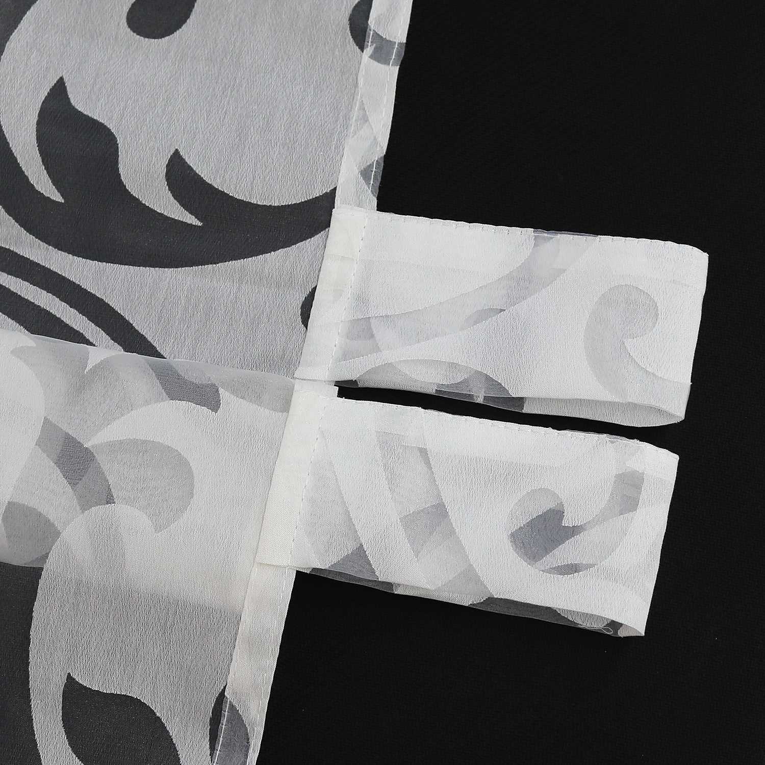 Eleganter transparenter Vorhang mit floralem Muster lichtdurchlässiger Fensterschal für Wohnzimmer 1 Stück