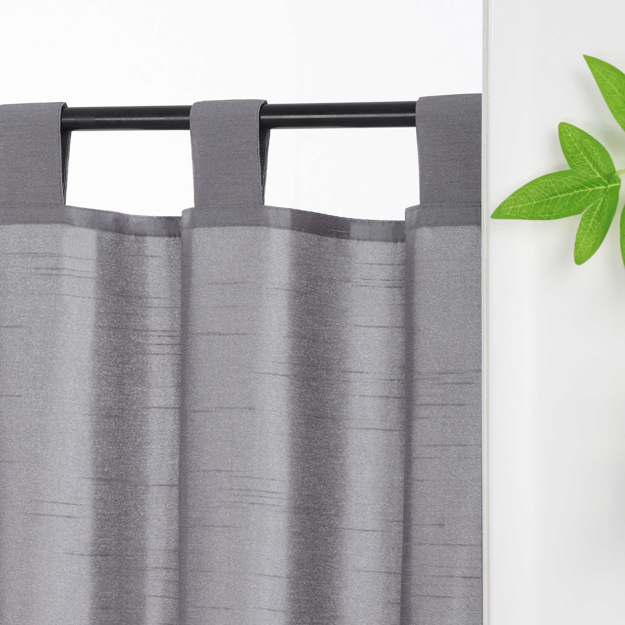 Halbtransparente kurze Gardine modern mit Leinenstruktur und Spitzenborte